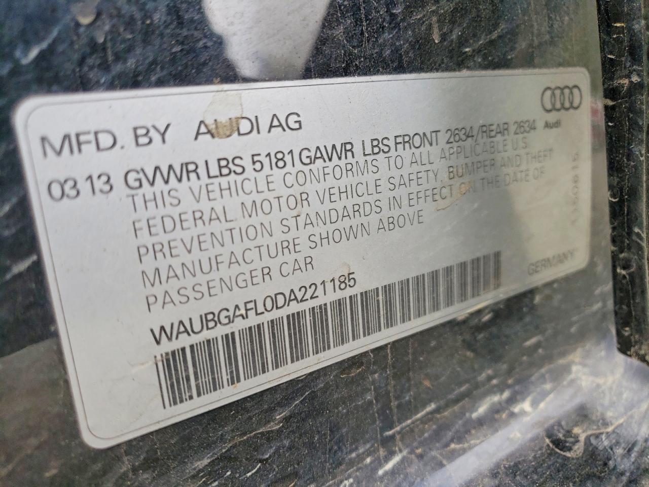 2013 Audi S4 Premium Plus Black vin: WAUBGAFL0DA221185
