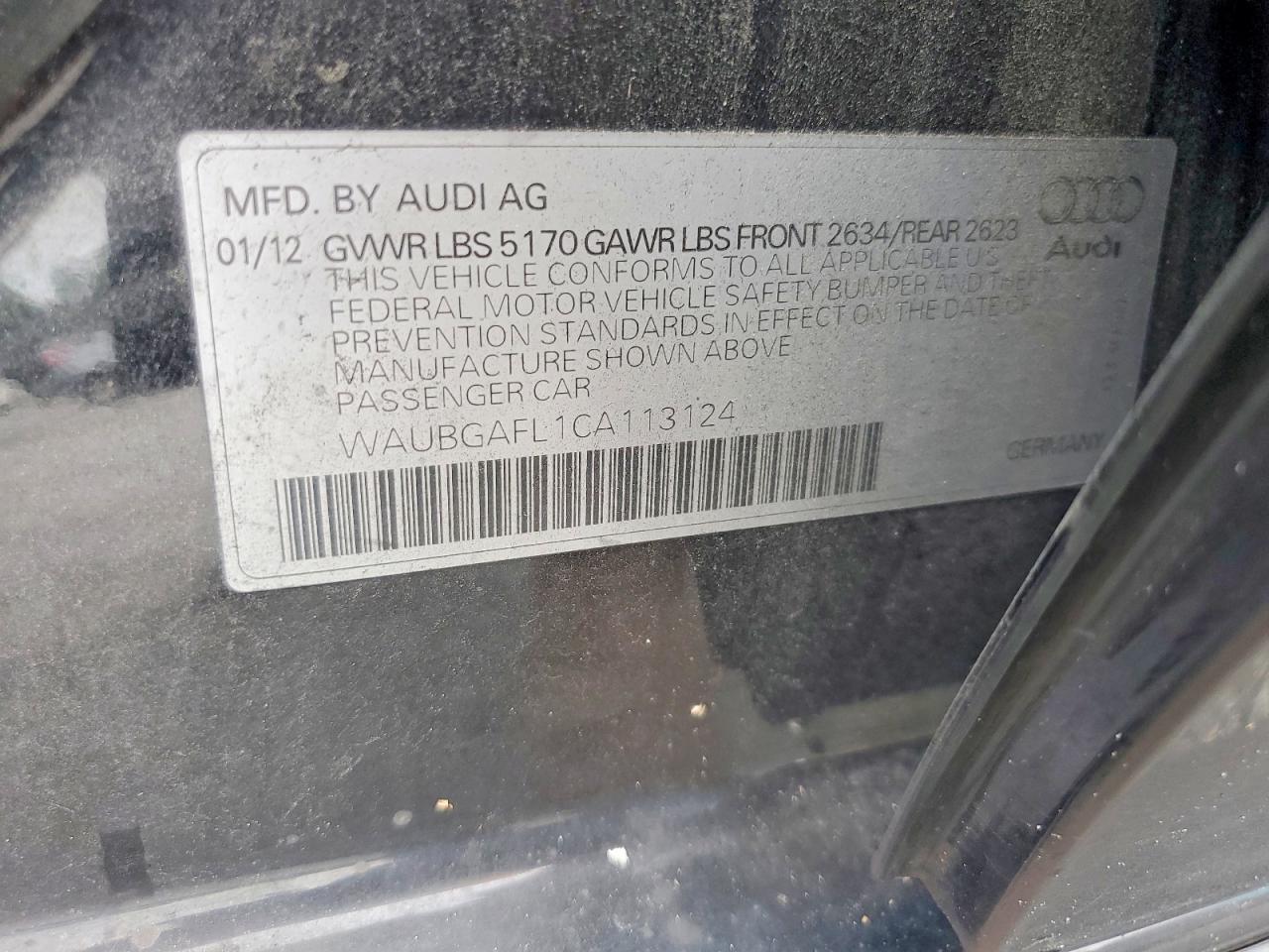 2012 Audi S4 Premium Plus Black vin: WAUBGAFL1CA113124
