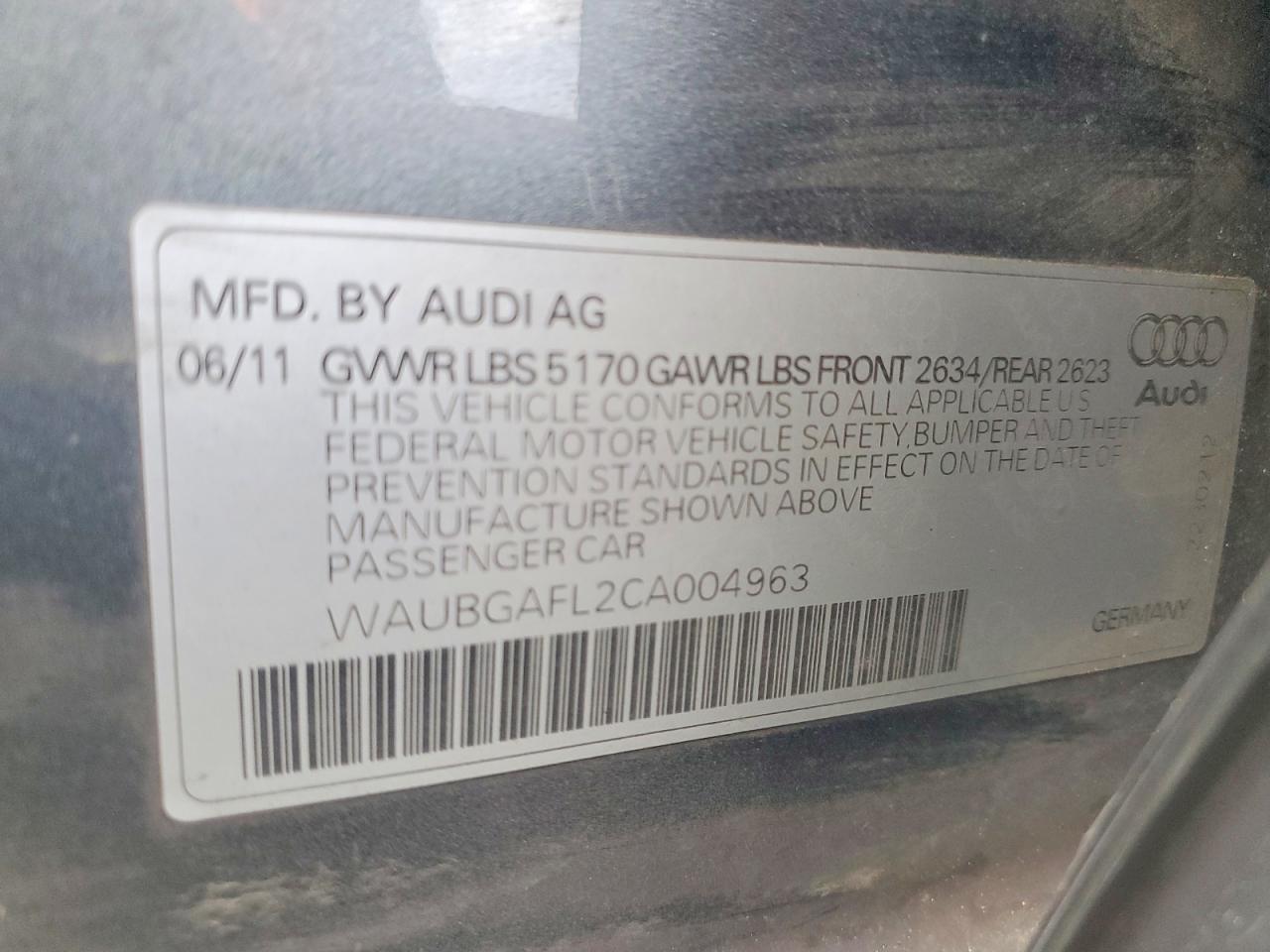 2012 Audi S4 Premium Plus Gray vin: WAUBGAFL2CA004963