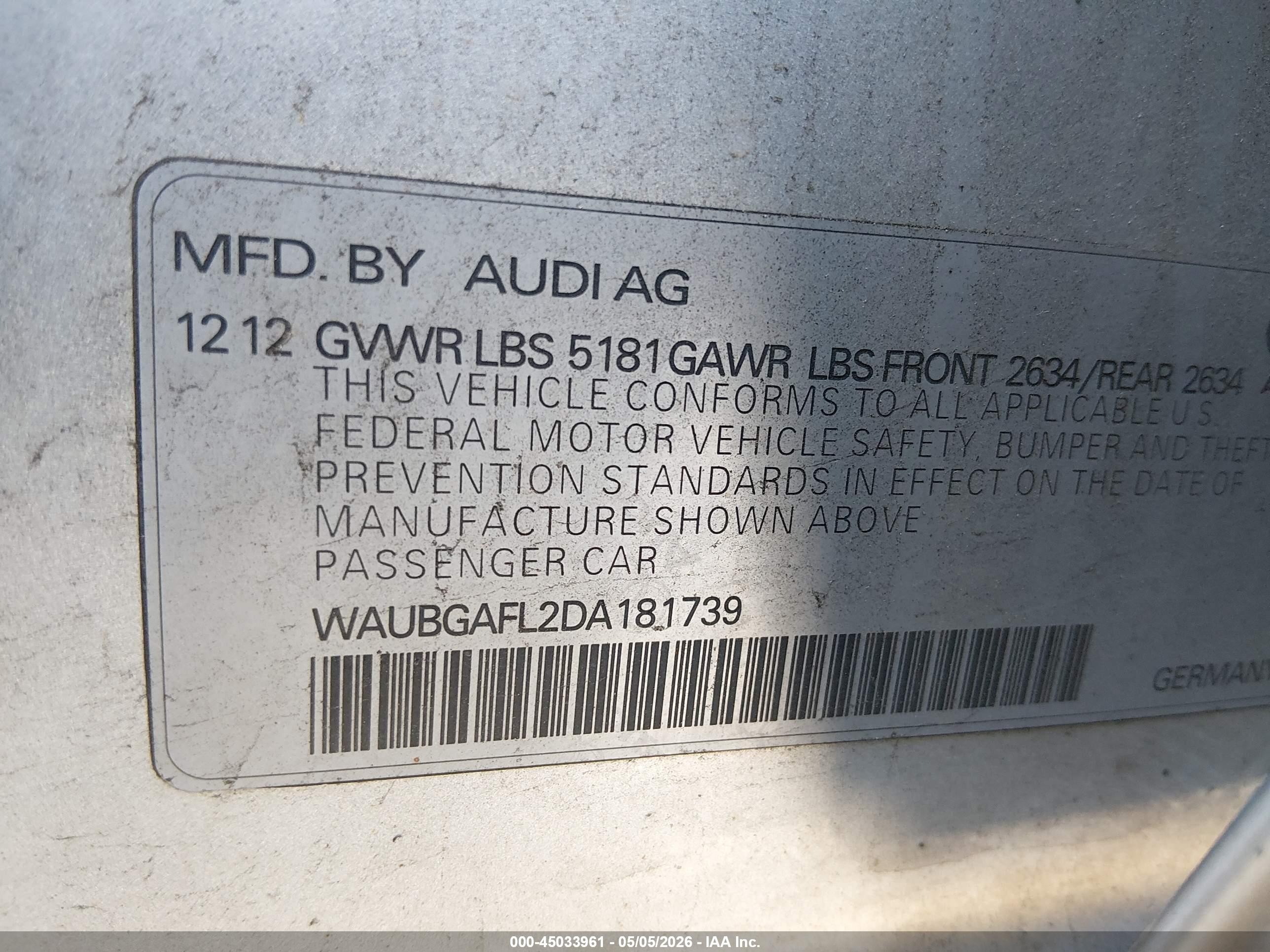 2013 Audi S4 3.0t Premium Plus Silver vin: WAUBGAFL2DA181739