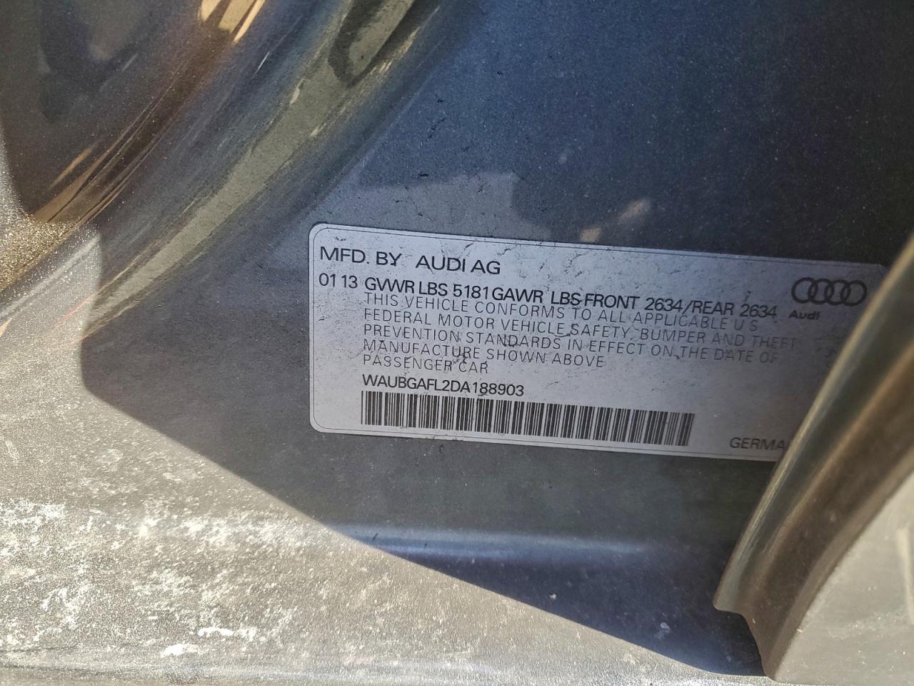 2013 Audi S4 Premium Plus Gray vin: WAUBGAFL2DA188903
