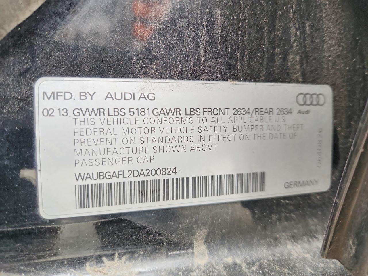 2013 Audi S4 Premium Plus Black vin: WAUBGAFL2DA200824