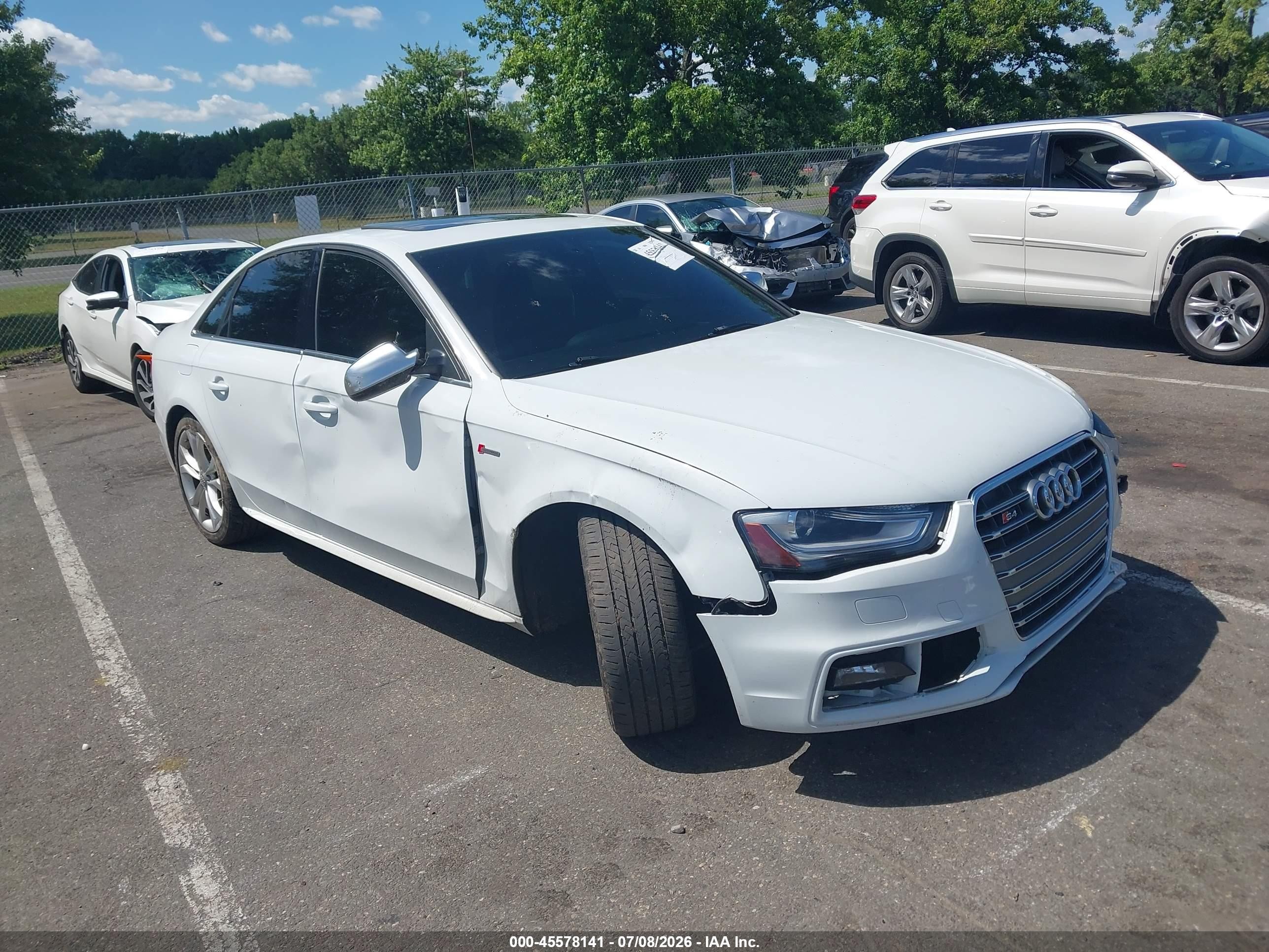 2014 Audi S4 3.0t Premium Plus White vin: WAUBGAFL2EA029557
