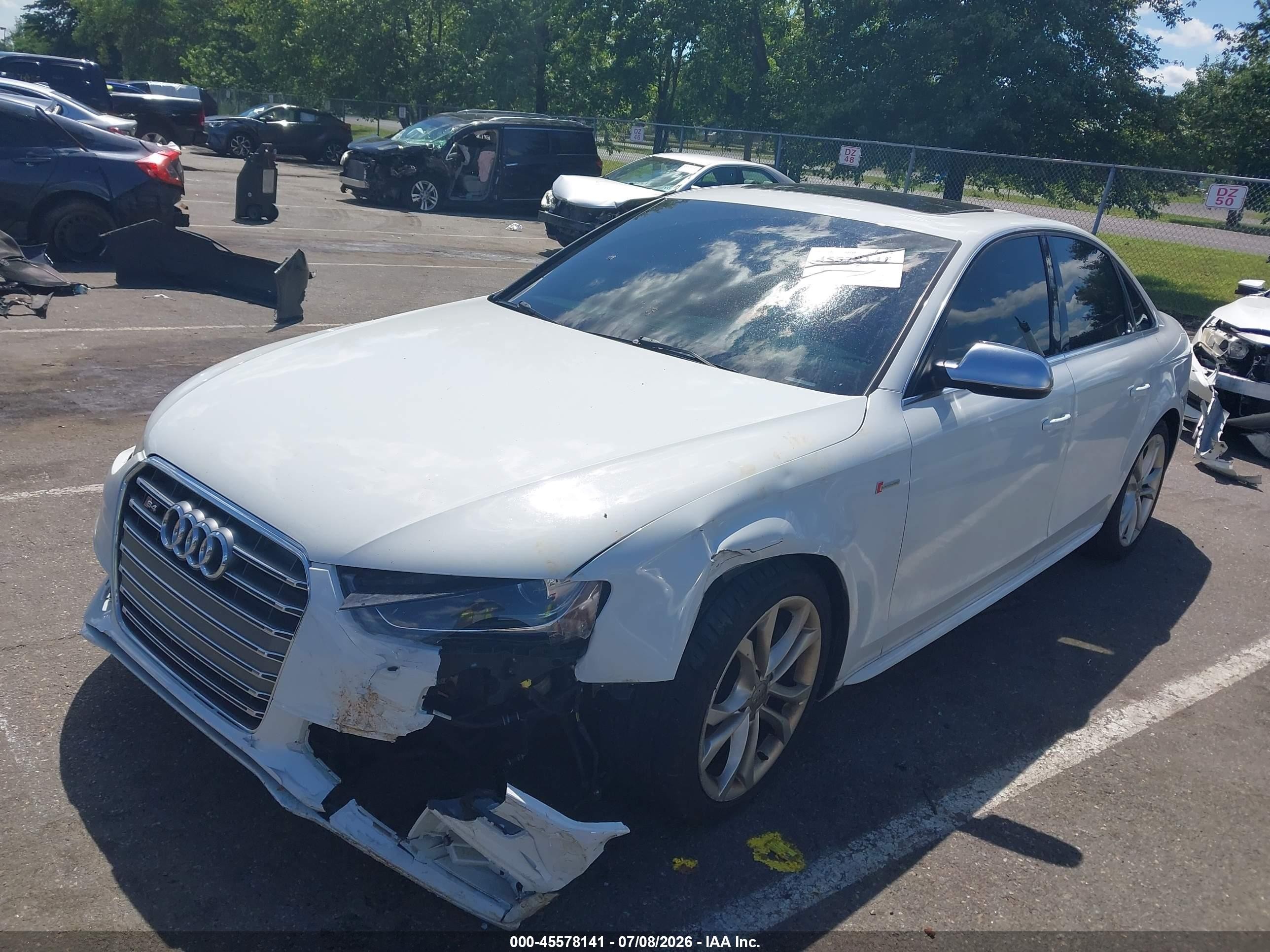 2014 Audi S4 3.0t Premium Plus White vin: WAUBGAFL2EA029557