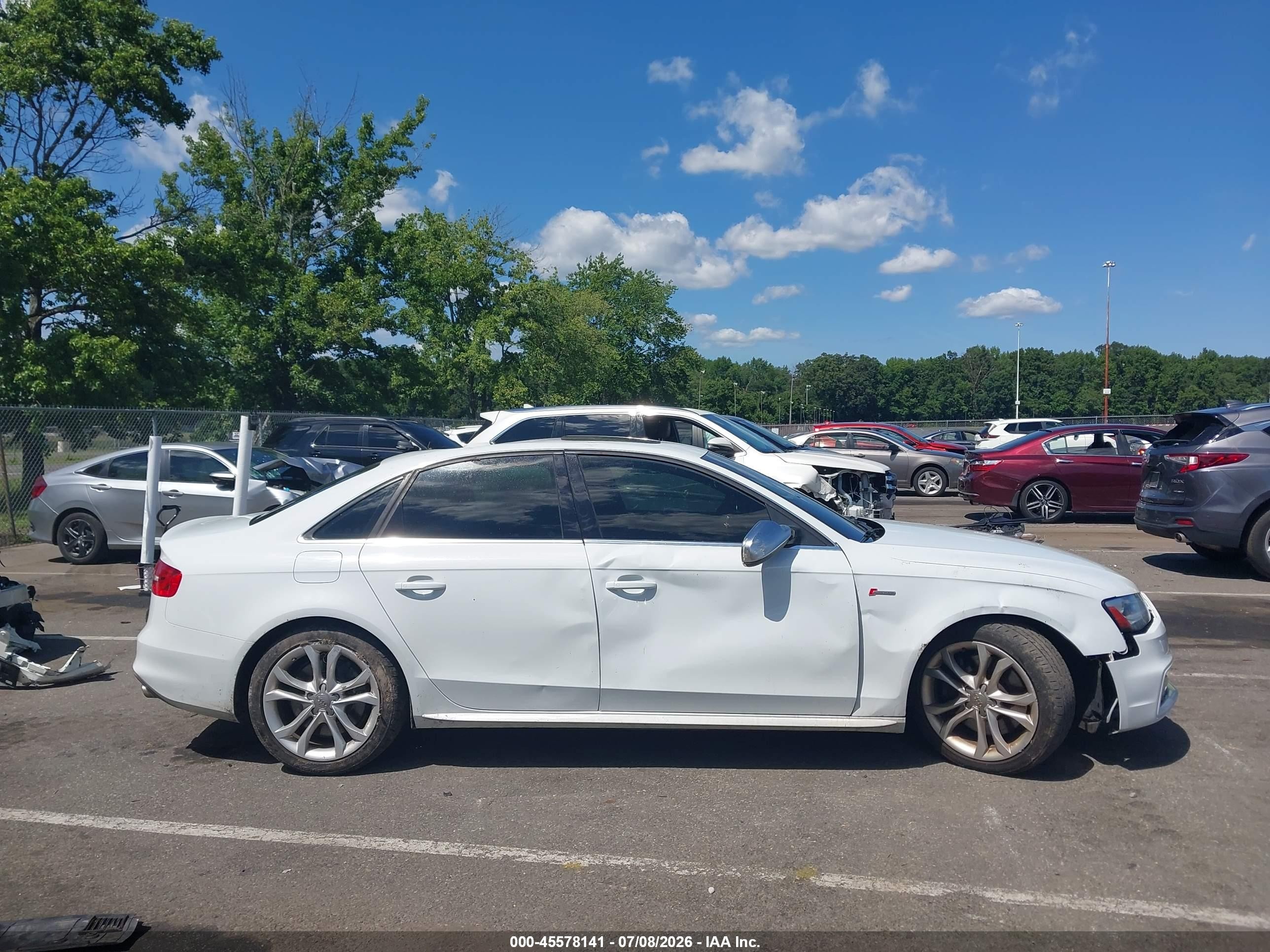 2014 Audi S4 3.0t Premium Plus White vin: WAUBGAFL2EA029557