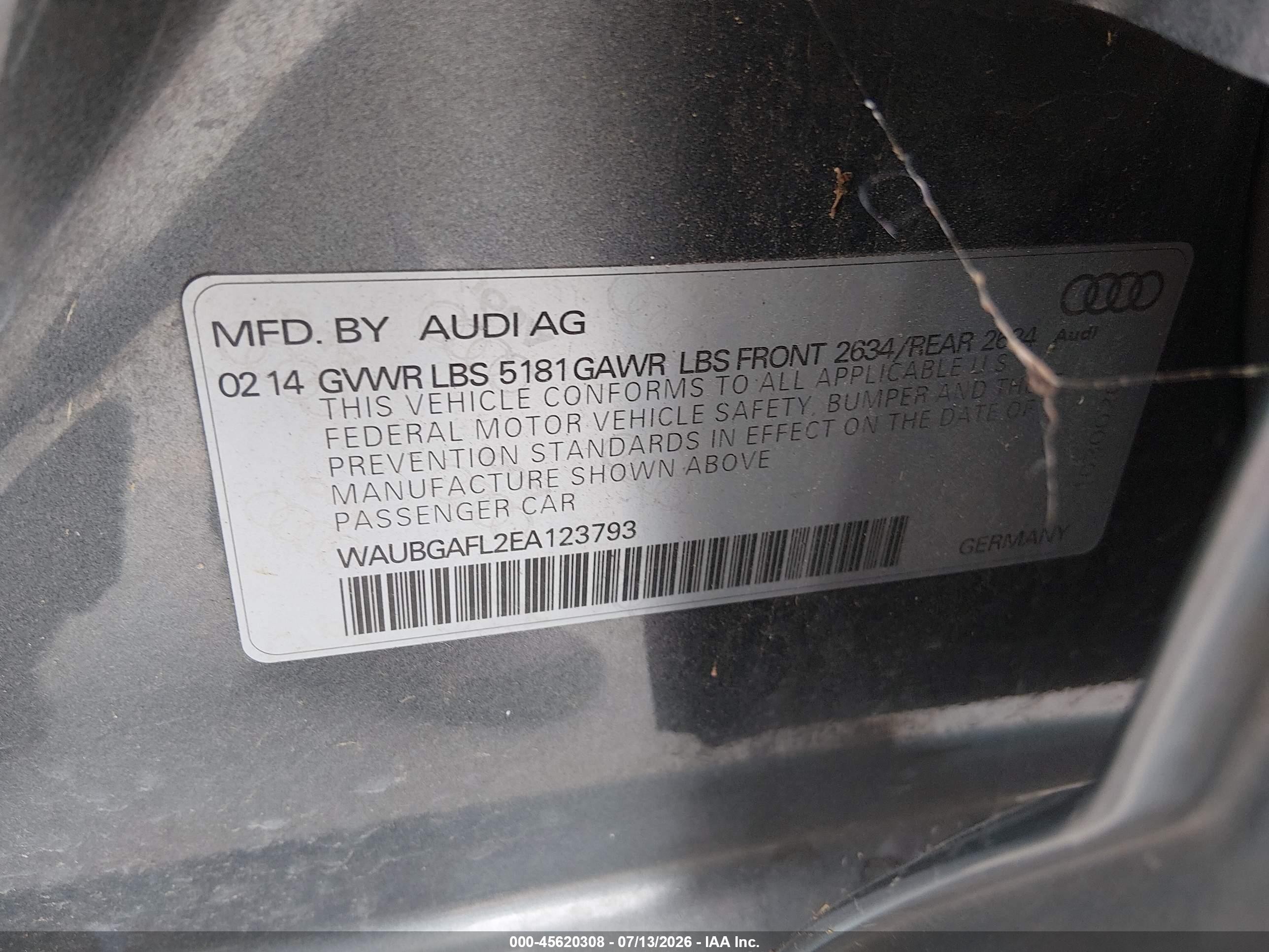 2014 Audi S4 3.0t Premium Plus Gray vin: WAUBGAFL2EA123793