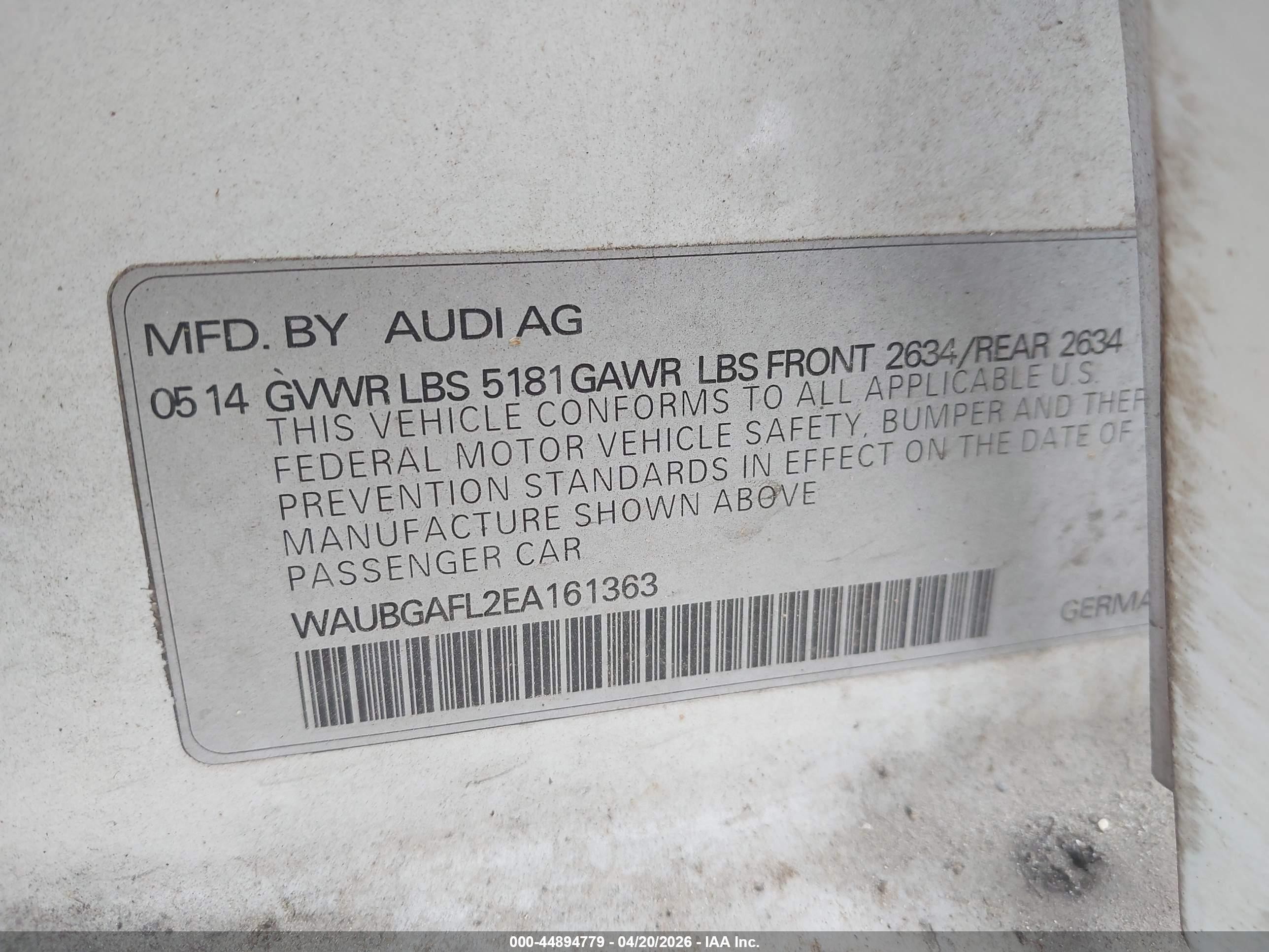 2014 Audi S4 3.0t Premium Plus White vin: WAUBGAFL2EA161363