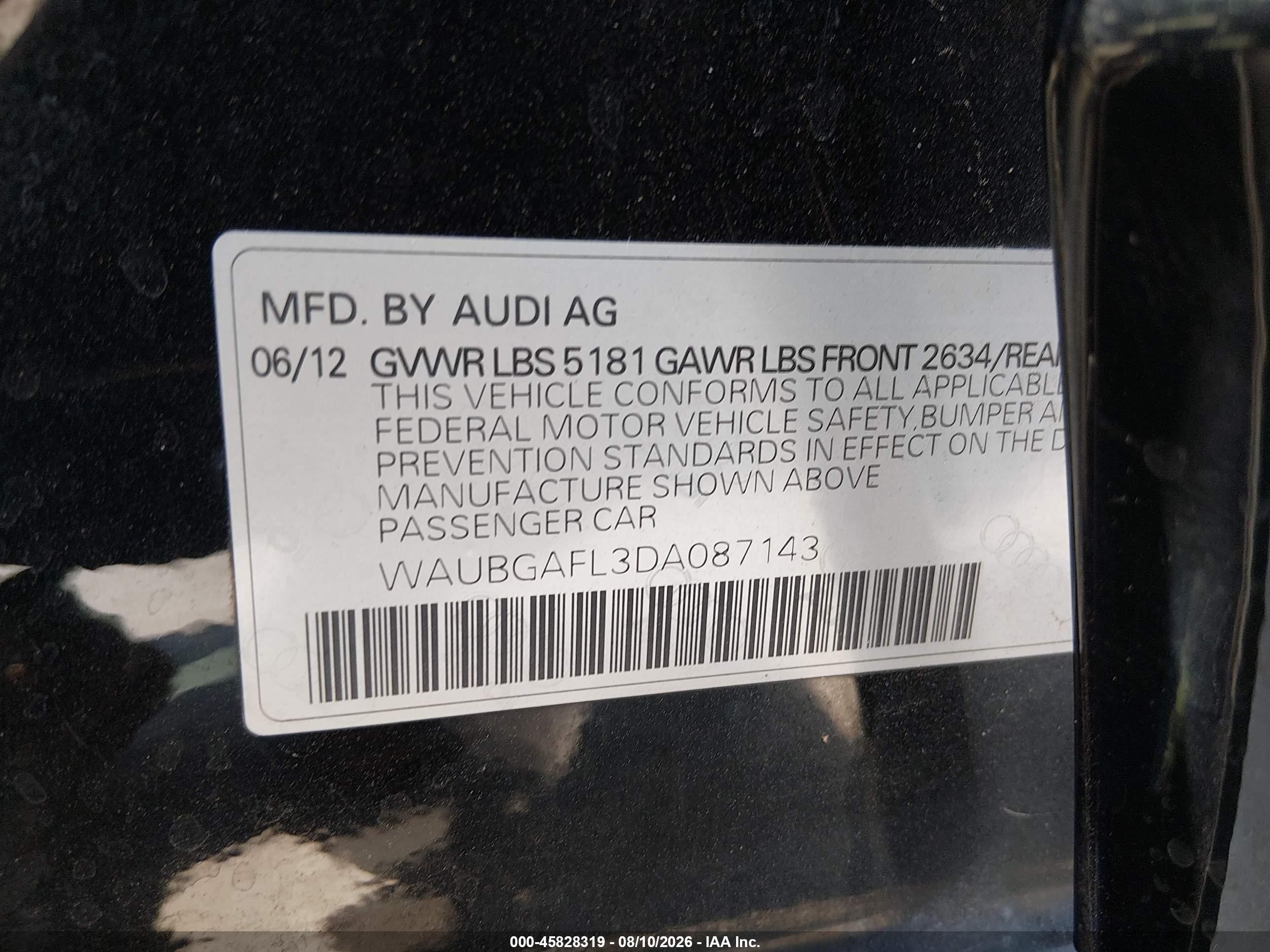 2013 Audi S4 3.0t Premium Plus Black vin: WAUBGAFL3DA087143