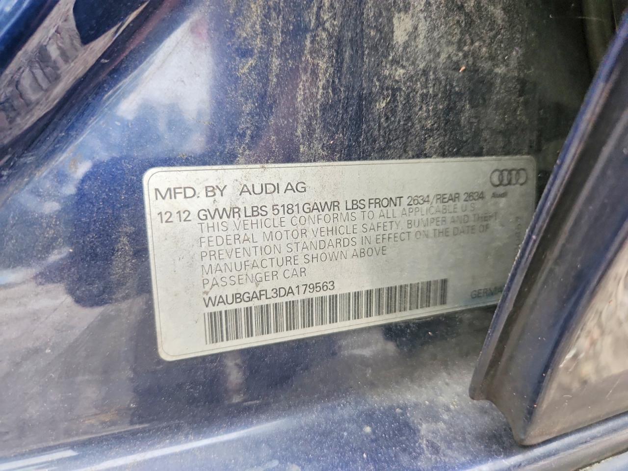 2013 Audi S4 Premium Plus Blue vin: WAUBGAFL3DA179563