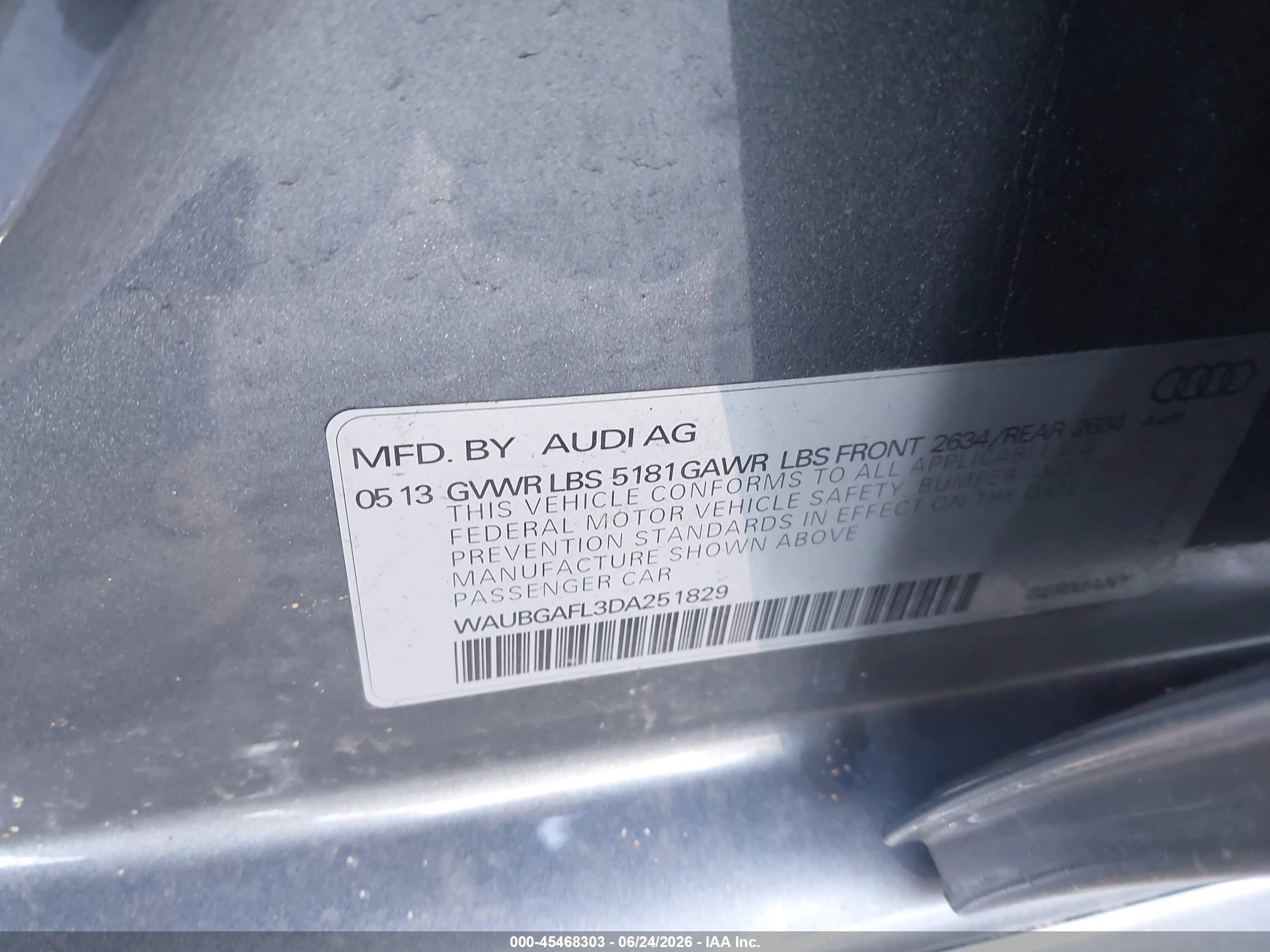 2013 Audi S4 3.0t Premium Plus Gray vin: WAUBGAFL3DA251829