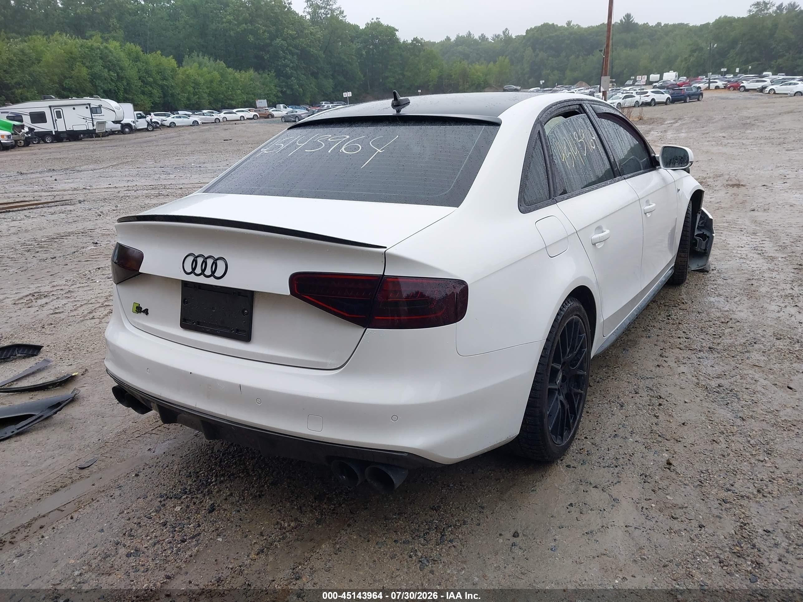 2014 Audi S4 3.0t Premium Plus White vin: WAUBGAFL4EA020262