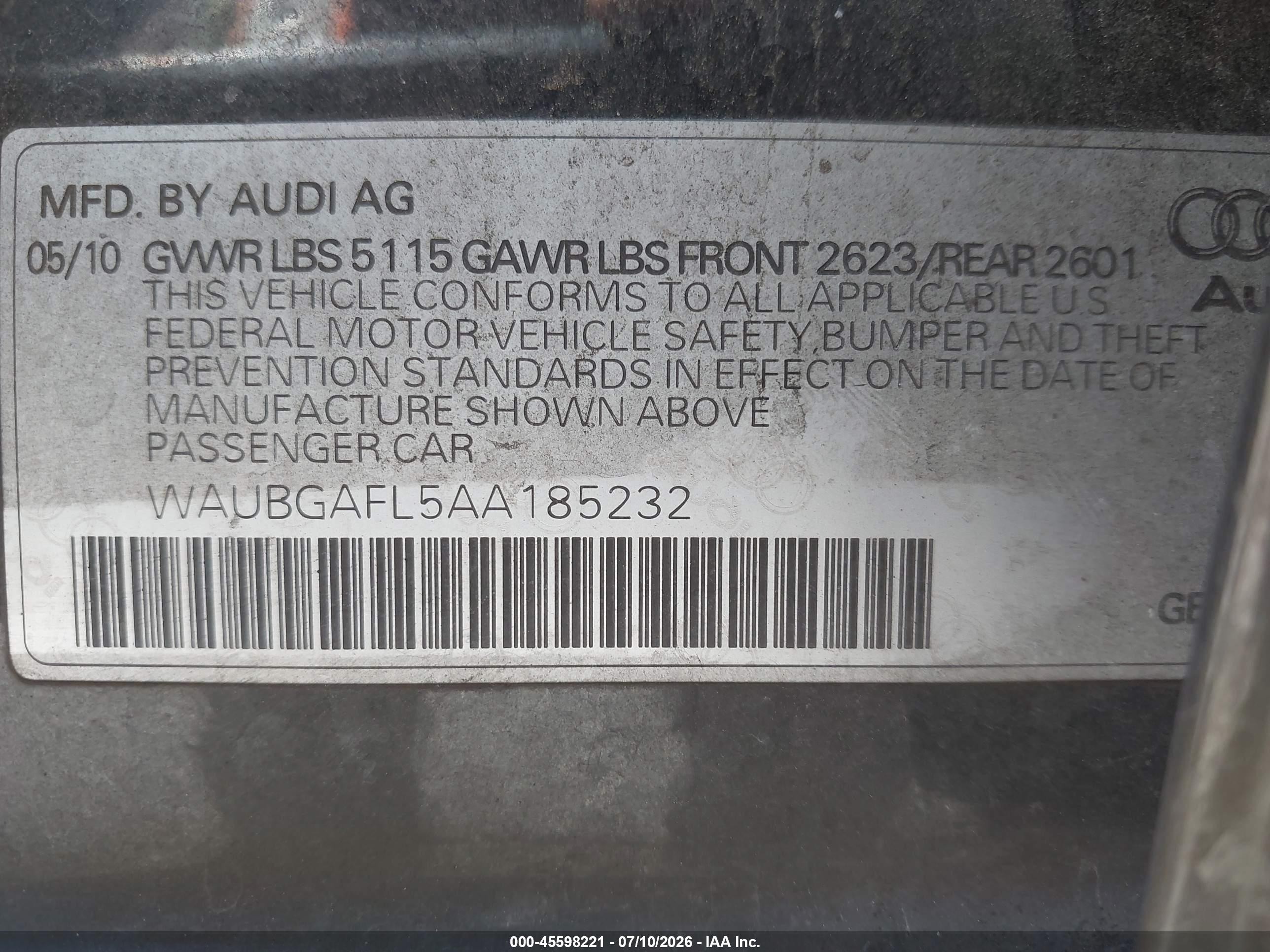 2010 Audi S4 3.0 Premium Plus Black vin: WAUBGAFL5AA185232