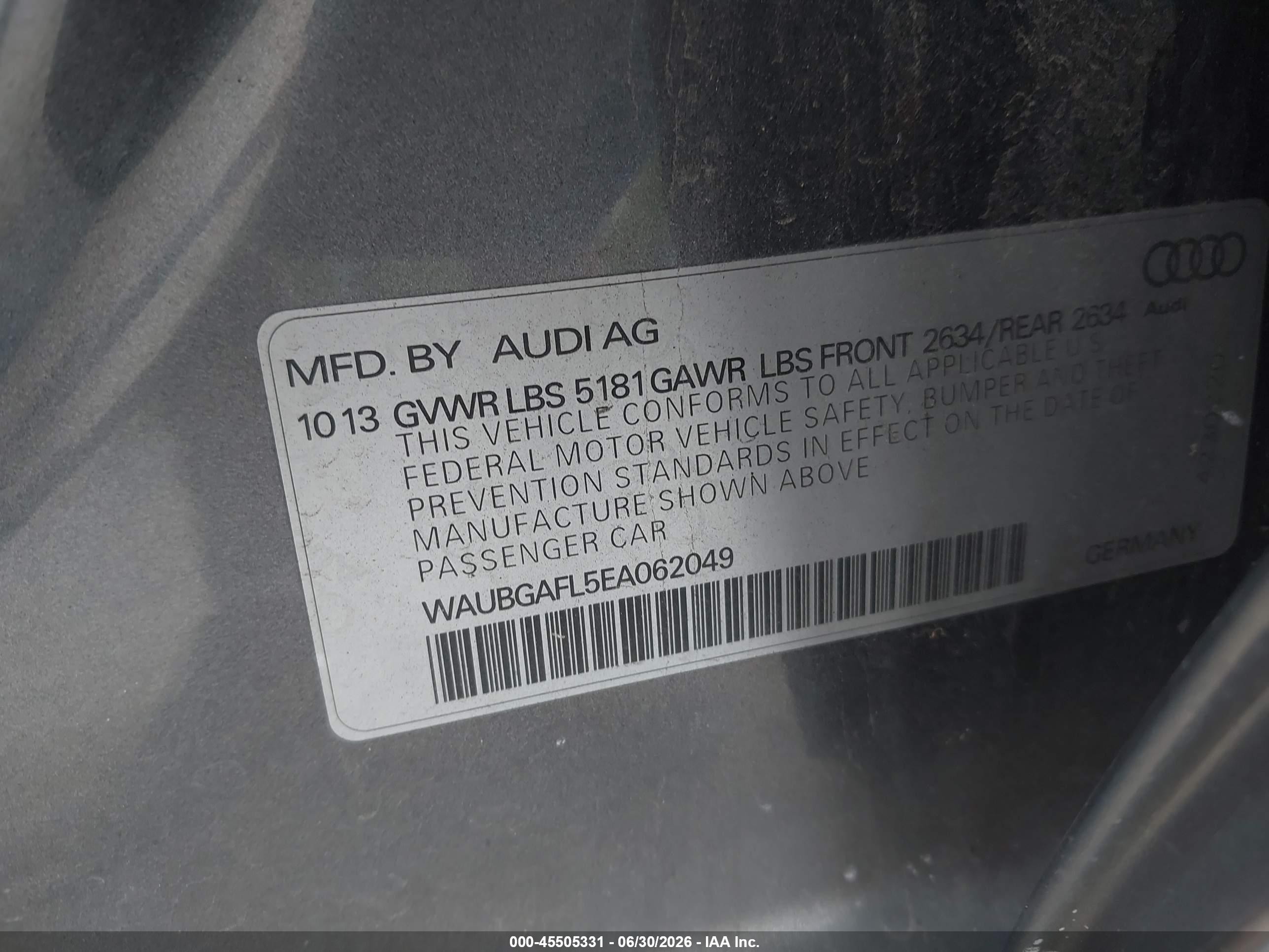 2014 Audi S4 3.0t Premium Plus Gray vin: WAUBGAFL5EA062049