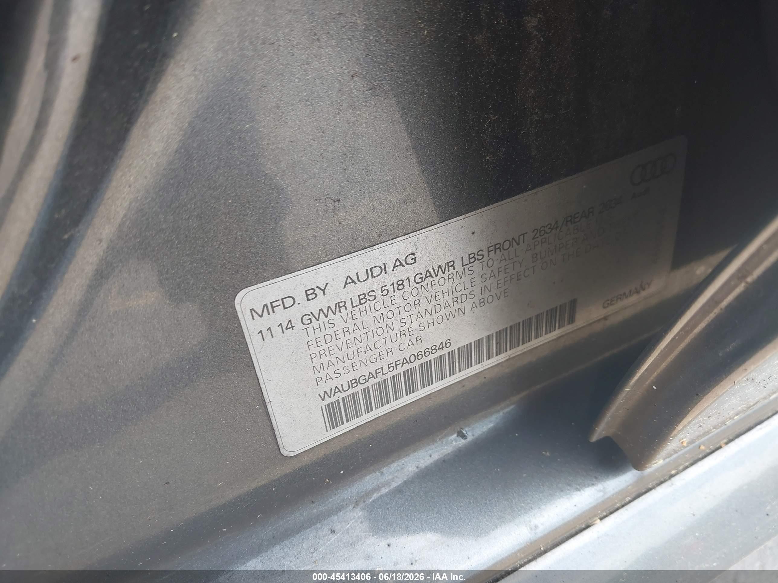 2015 Audi S4 3.0t Premium Plus Gray vin: WAUBGAFL5FA066846