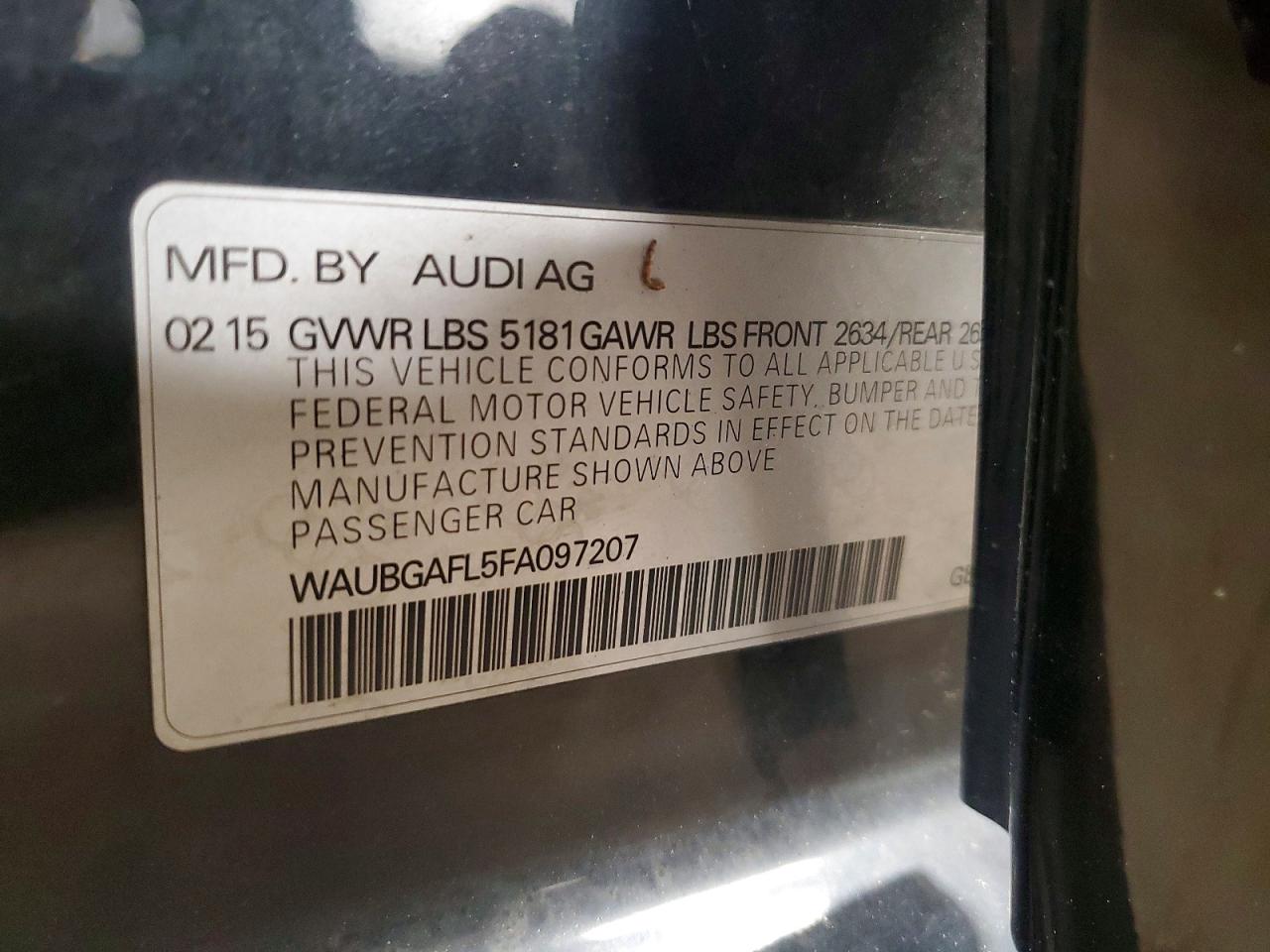 2015 Audi S4 Premium Plus Black vin: WAUBGAFL5FA097207