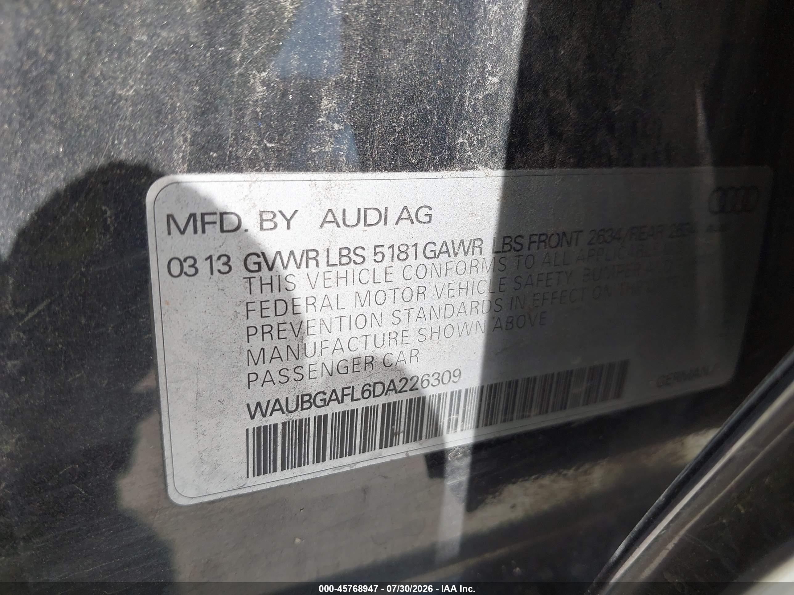 2013 Audi S4 3.0t Premium Plus Black vin: WAUBGAFL6DA226309