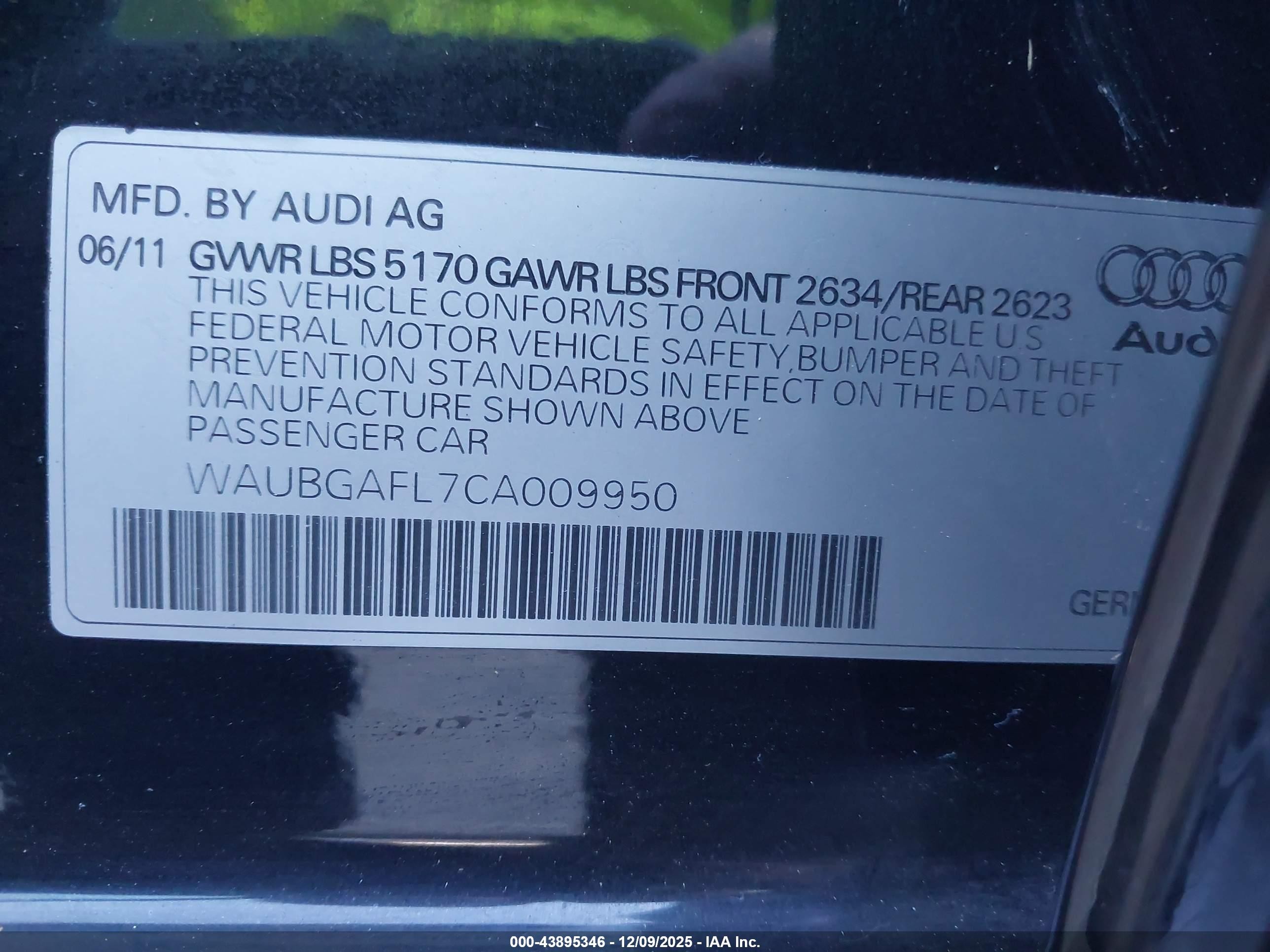 2012 Audi S4 3.0 Premium Plus Black vin: WAUBGAFL7CA009950