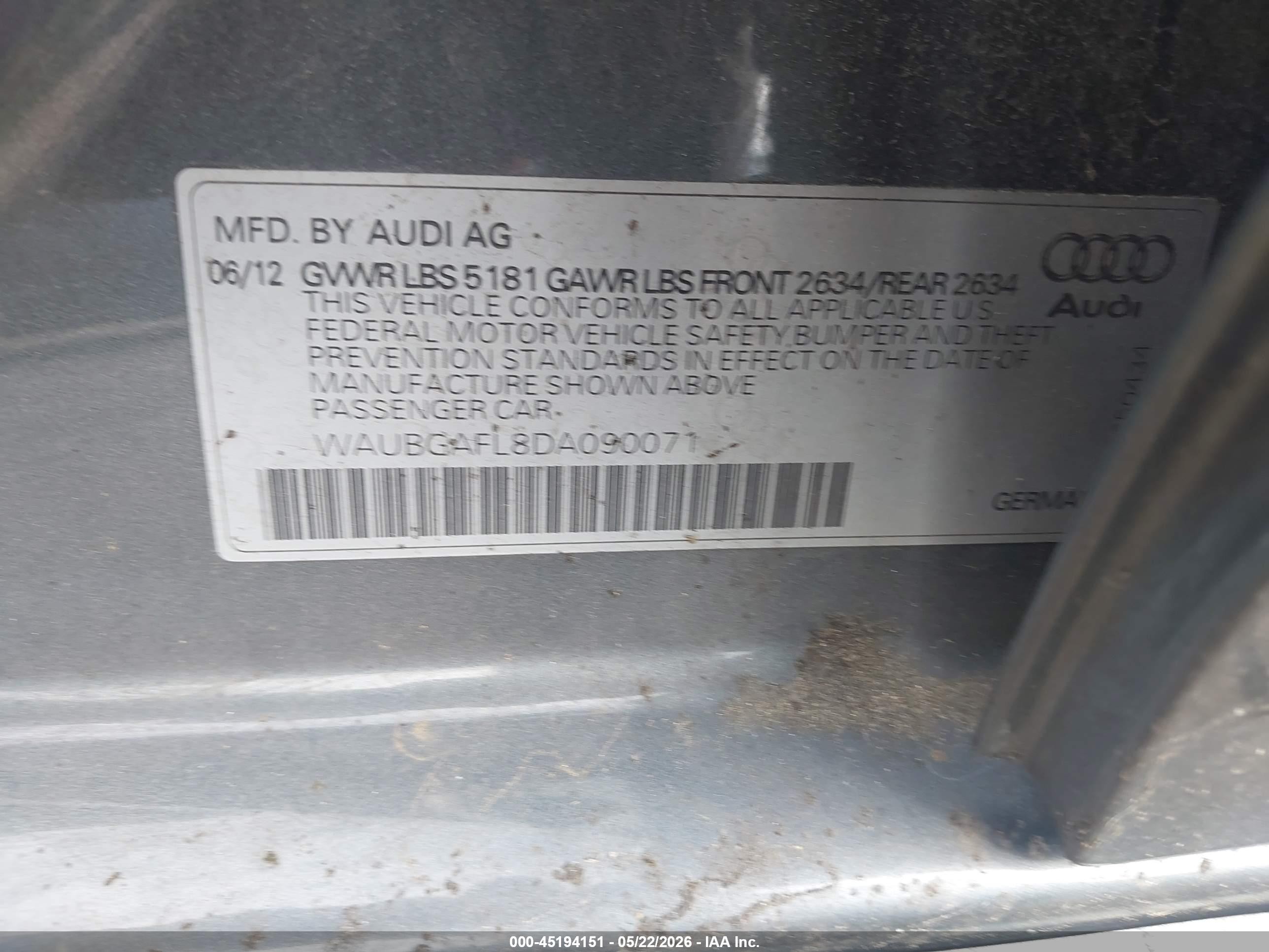 2013 Audi S4 3.0t Premium Plus Gray vin: WAUBGAFL8DA090071