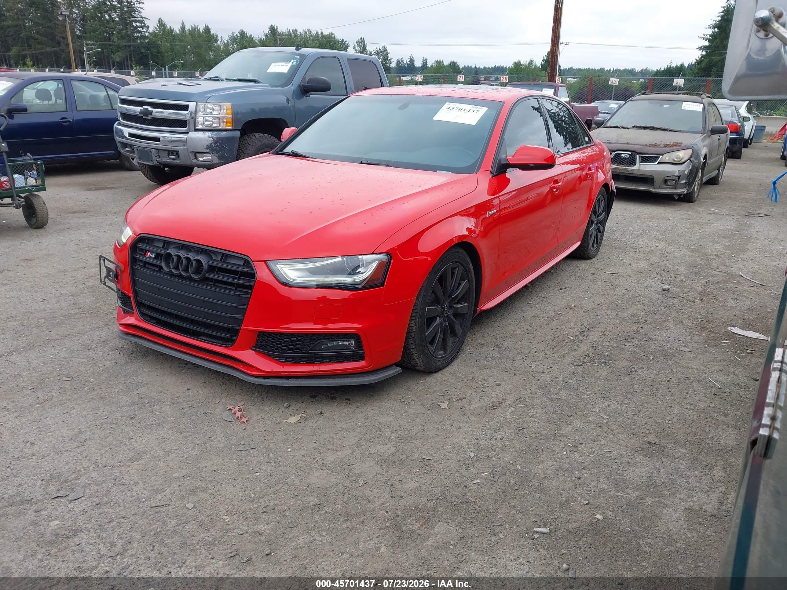 2014 Audi S4 3.0t Premium Plus Red vin: WAUBGAFL8EA150769