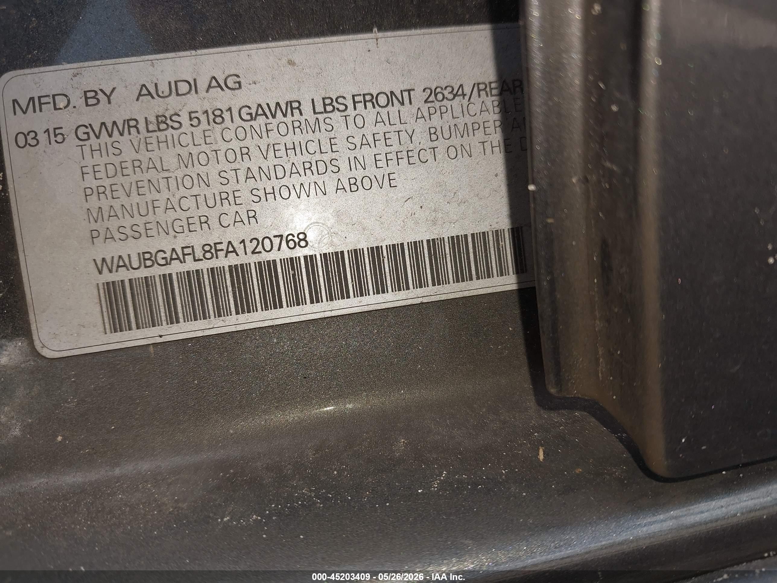 2015 Audi S4 3.0t Premium Plus Gray vin: WAUBGAFL8FA120768