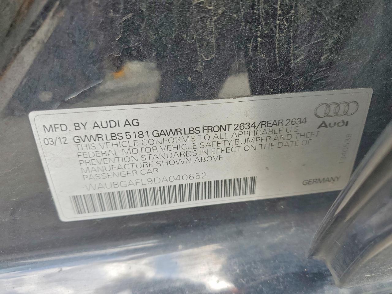 2013 Audi S4 Premium Plus Black vin: WAUBGAFL9DA040652