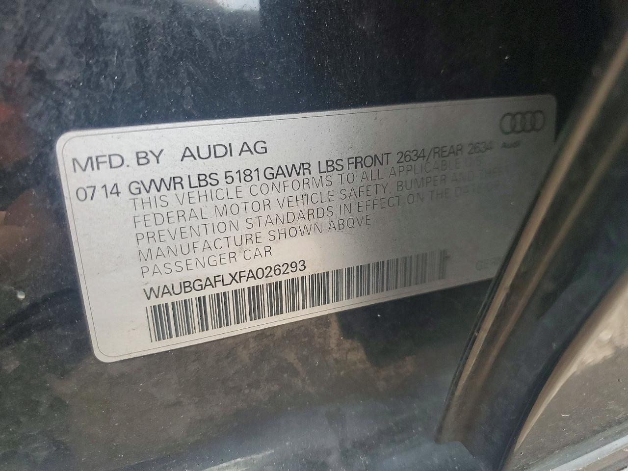 2015 Audi S4 Premium Plus Black vin: WAUBGAFLXFA026293