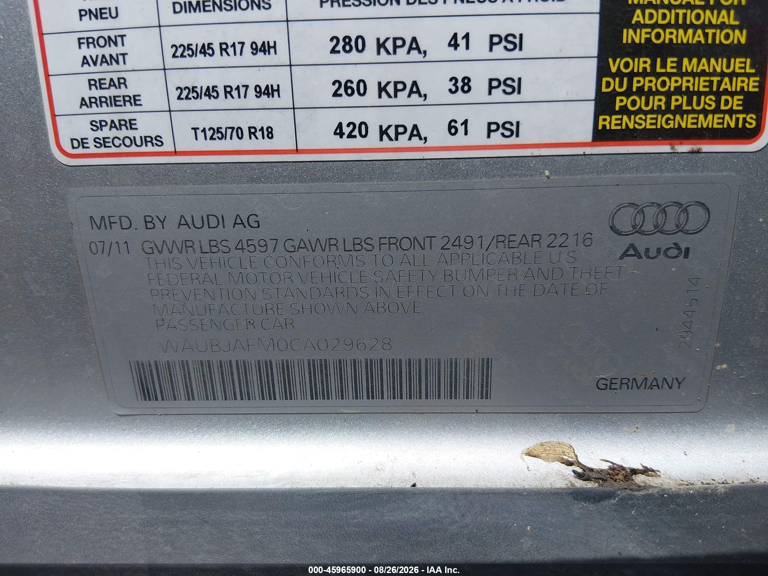 2012 Audi A3 2.0 Tdi Premium Silver vin: WAUBJAFM0CA029628