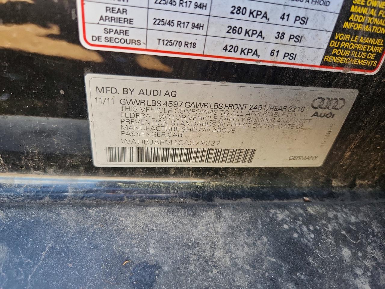 2012 Audi A3 Premium Black vin: WAUBJAFM1CA079227