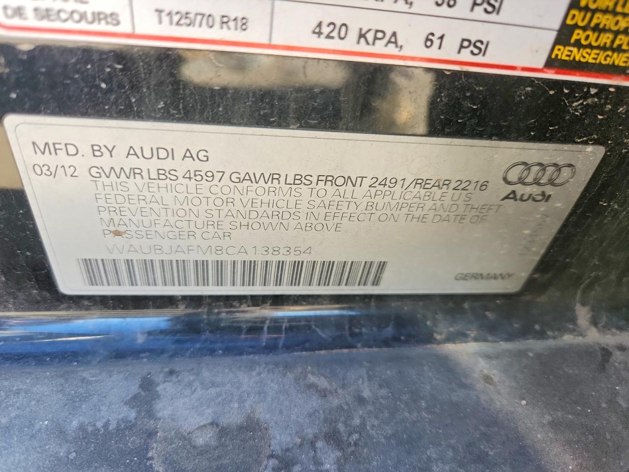 2012 Audi A3 Premium Black vin: WAUBJAFM8CA138354