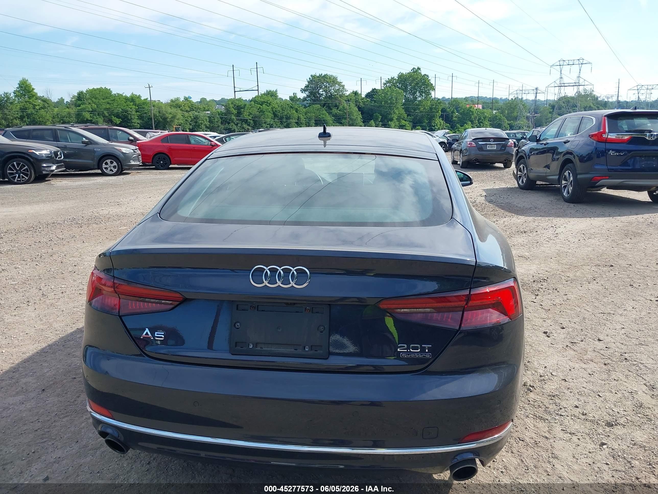 2018 Audi A5 2.0t Premium Black vin: WAUBNCF50JA134949