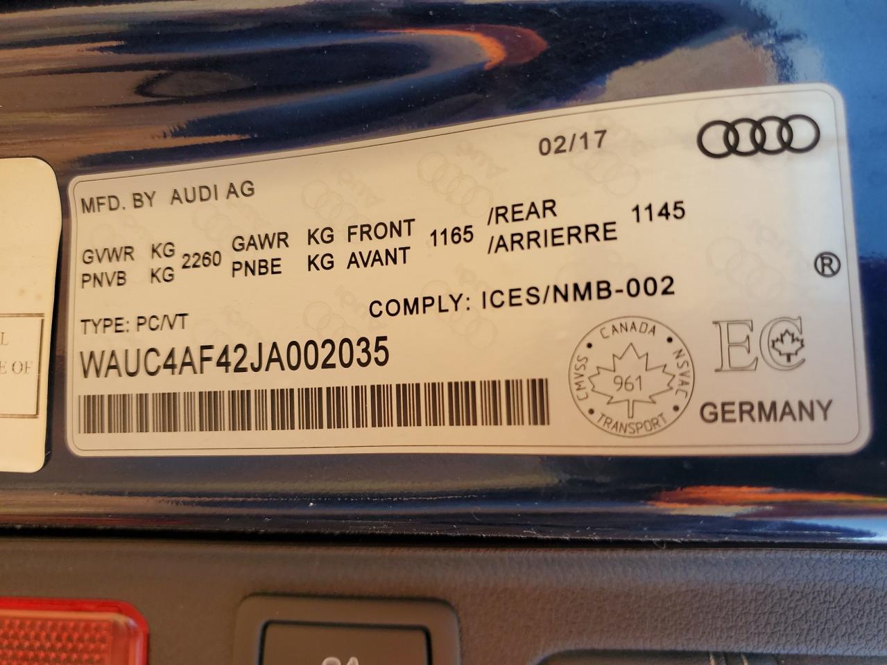 2018 Audi S4 Prestige Blue vin: WAUC4AF42JA002035