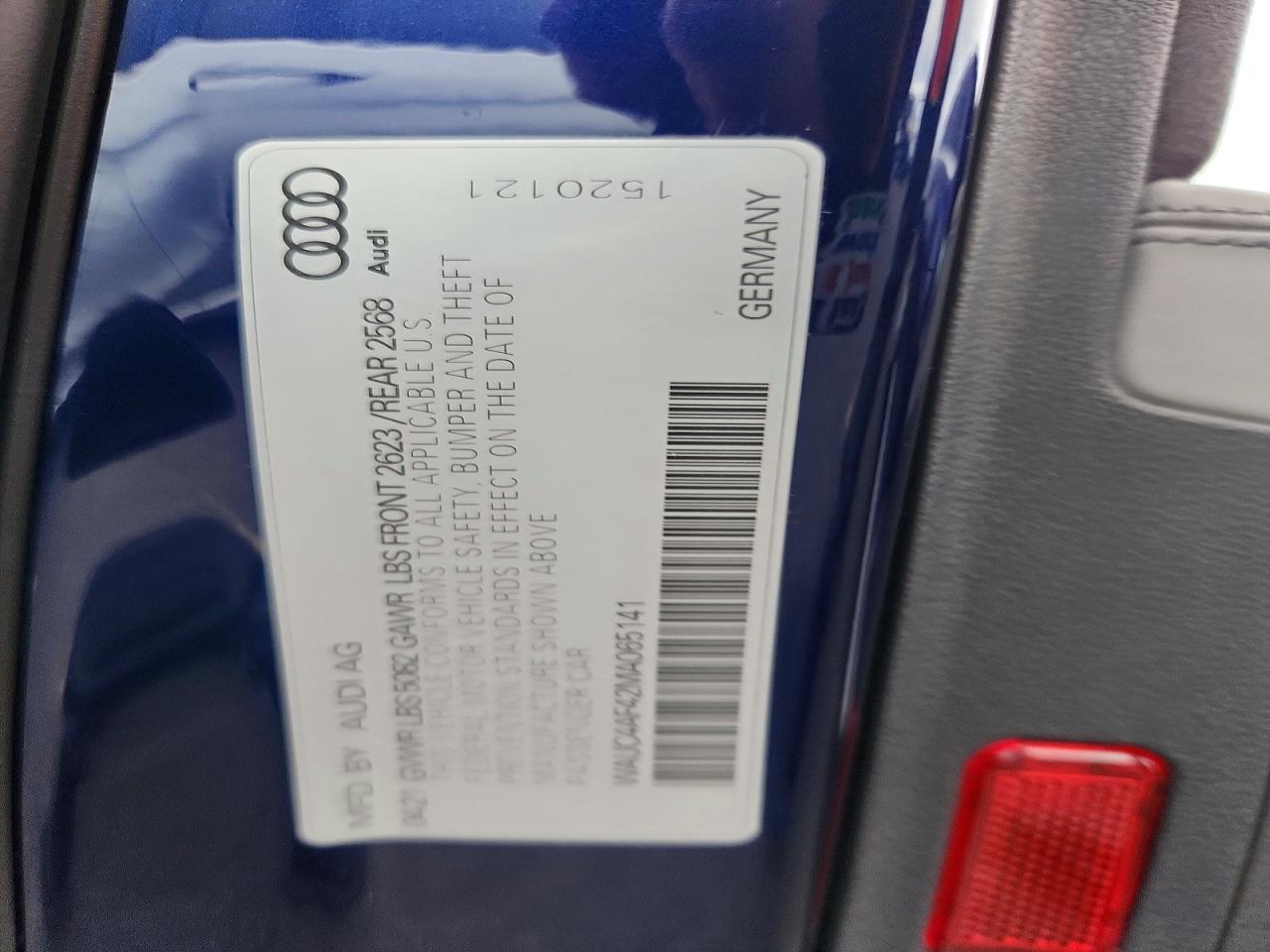 2021 Audi S4 Prestige Blue vin: WAUC4AF42MA065141