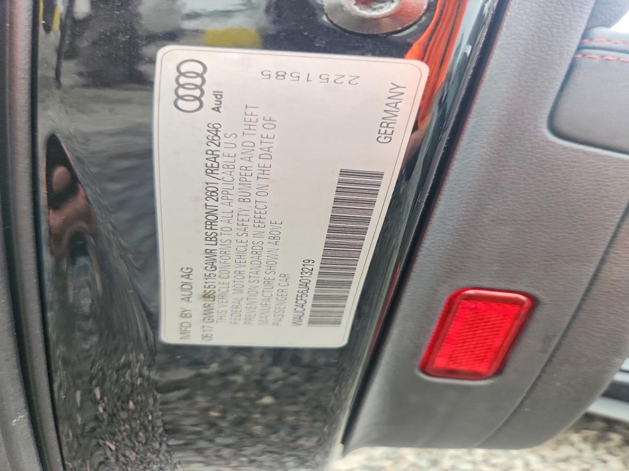 2018 Audi S5 Prestige Black vin: WAUC4CF56JA013219
