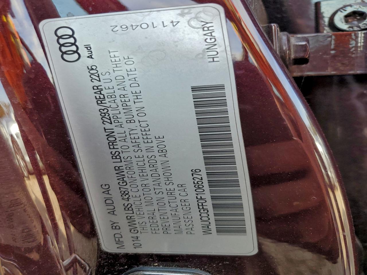 2015 Audi A3 Premium Plus Maroon vin: WAUCCGFF0F1065276