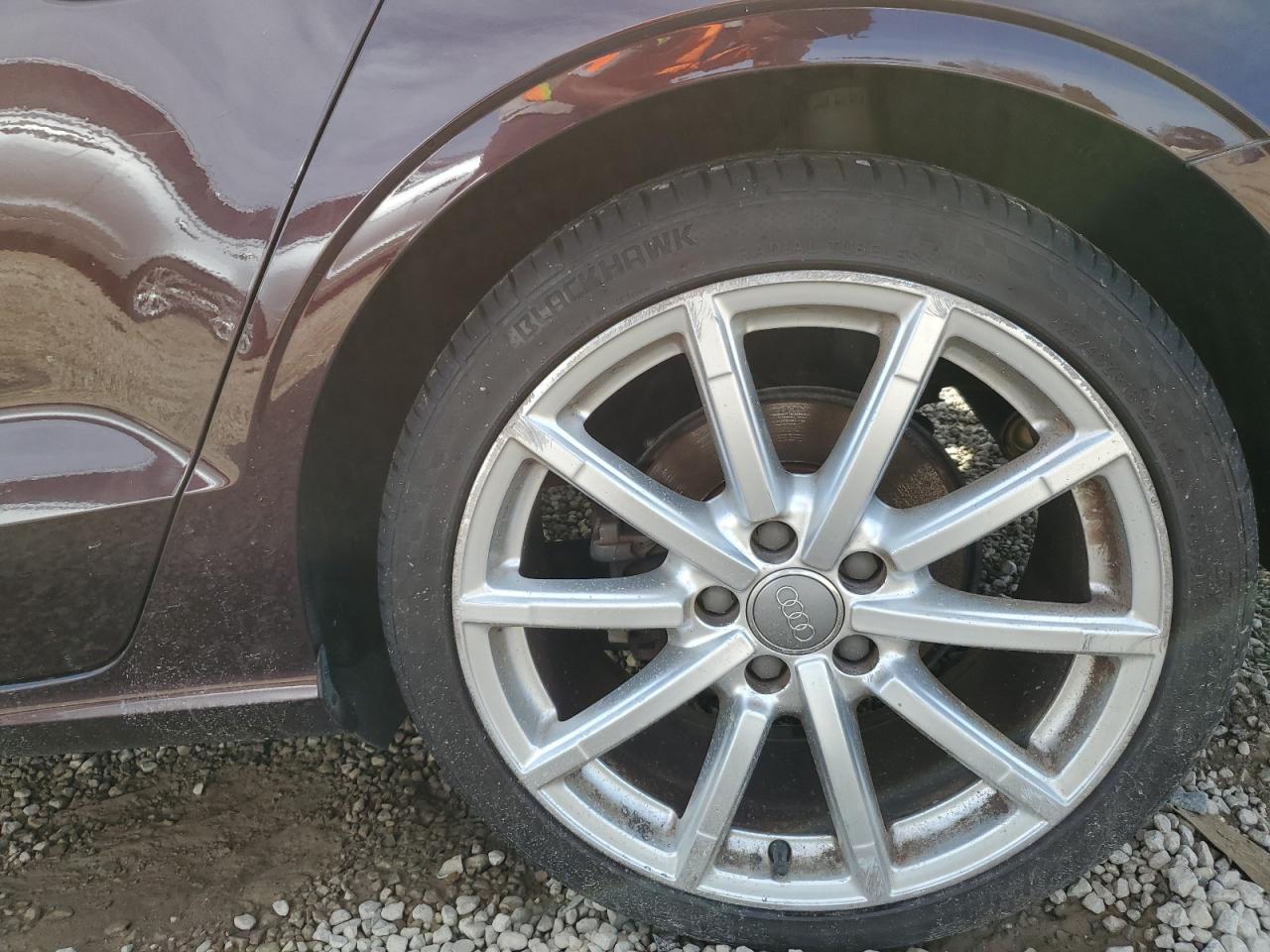 2015 Audi A3 Premium Plus Maroon vin: WAUCCGFF0F1065276 Damage: Left Rear Wheel, Curb Rash, > 12 Inches