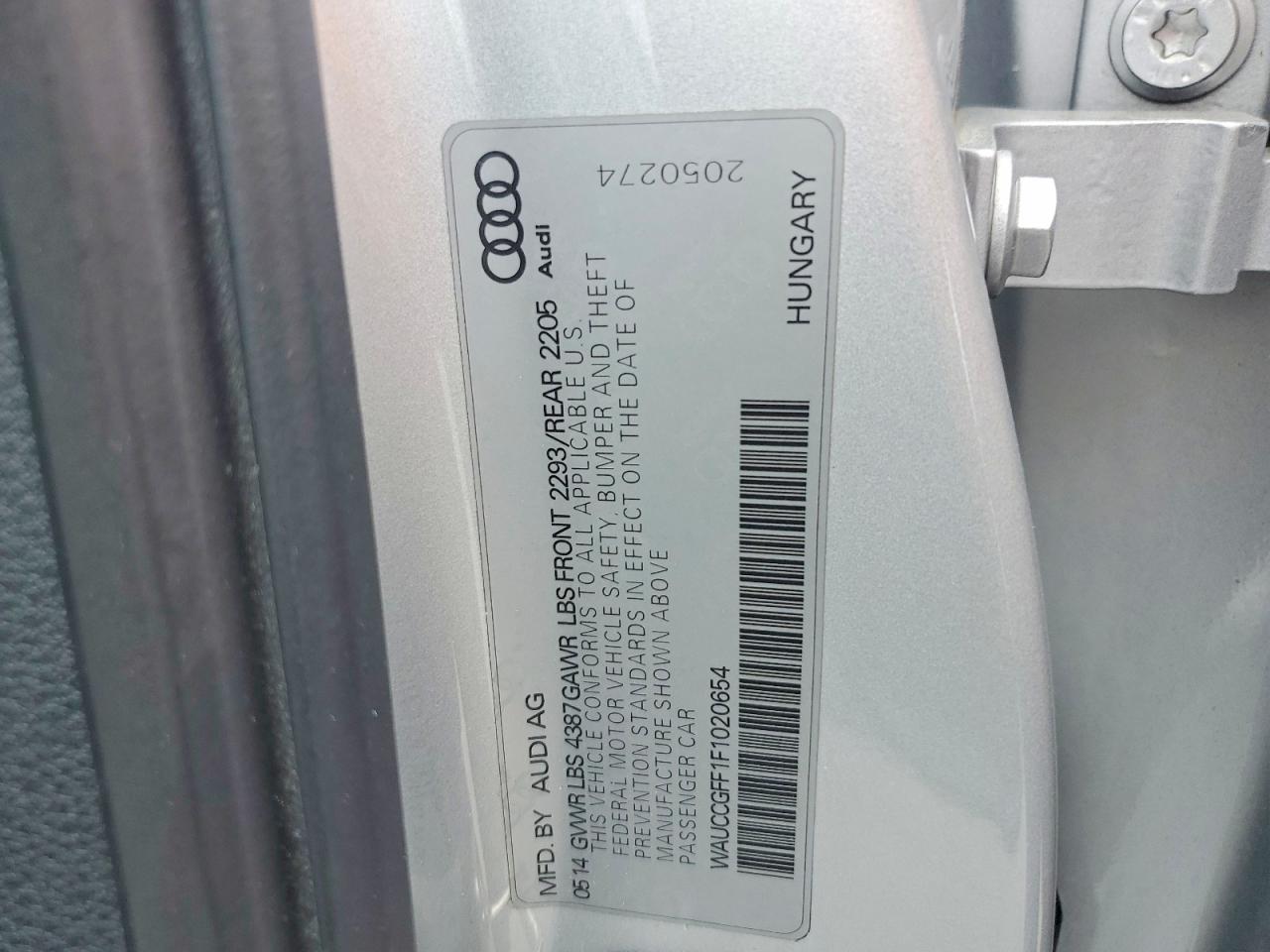 2015 Audi A3 Premium Plus Silver vin: WAUCCGFF1F1020654