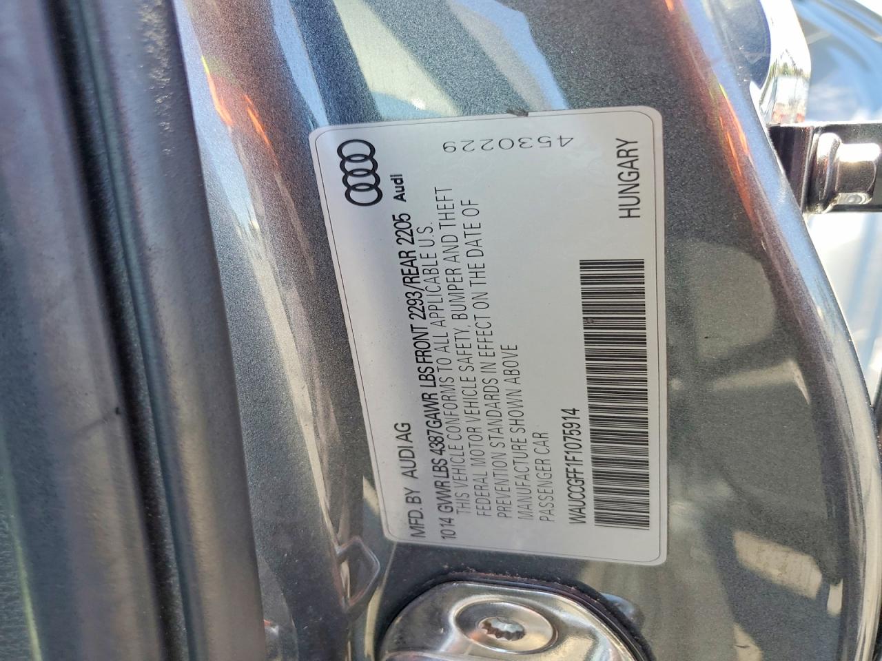 2015 Audi A3 Premium Plus Gray vin: WAUCCGFF1F1075914