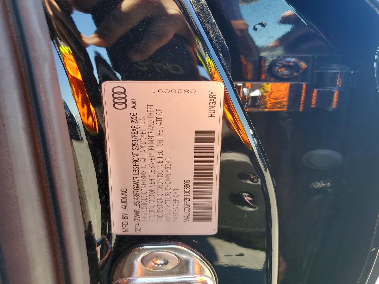 2015 Audi A3 Premium Plus Черный vin: WAUCCGFF2F1006505