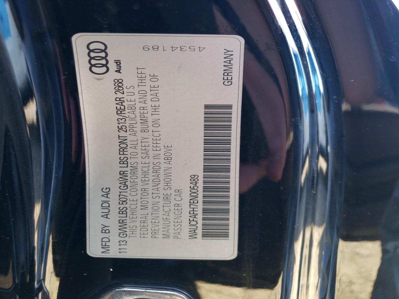 2014 Audi A5 Premium Black vin: WAUCFAFH7EN005489