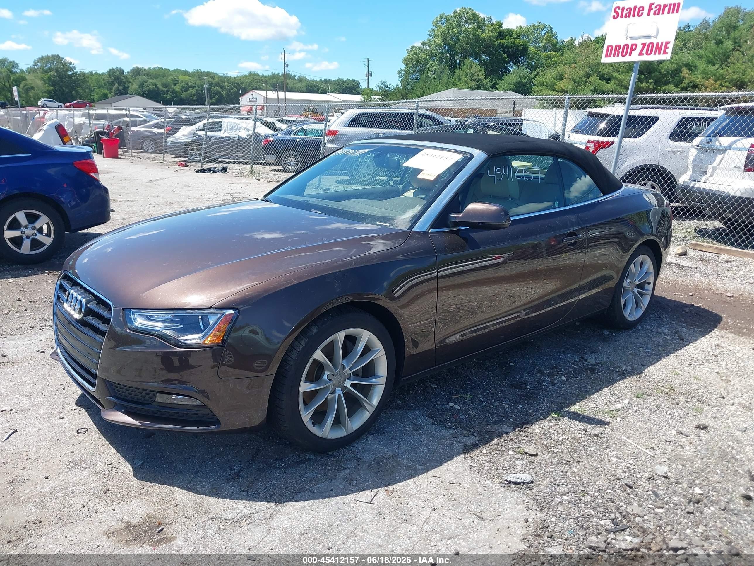 2014 Audi A5 2.0t Premium Dark Brown vin: WAUCFAFHXEN006362