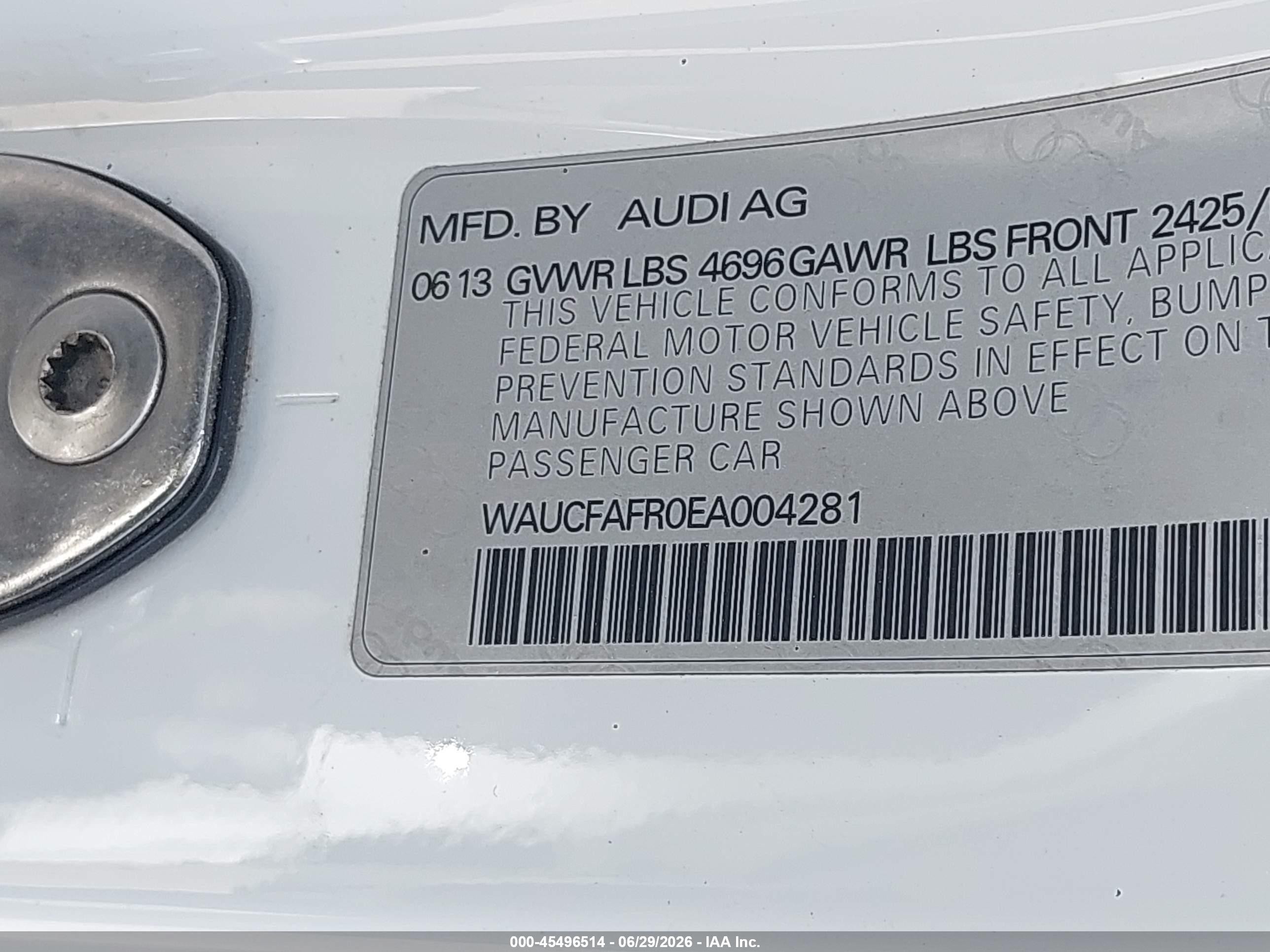 2014 Audi A5 2.0t Premium White vin: WAUCFAFR0EA004281