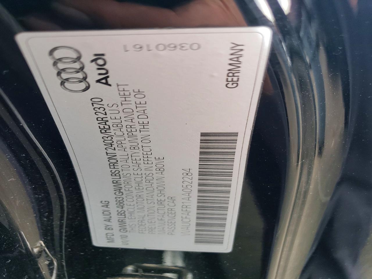 2010 Audi A5 Premium Black vin: WAUCFAFR1AA052284
