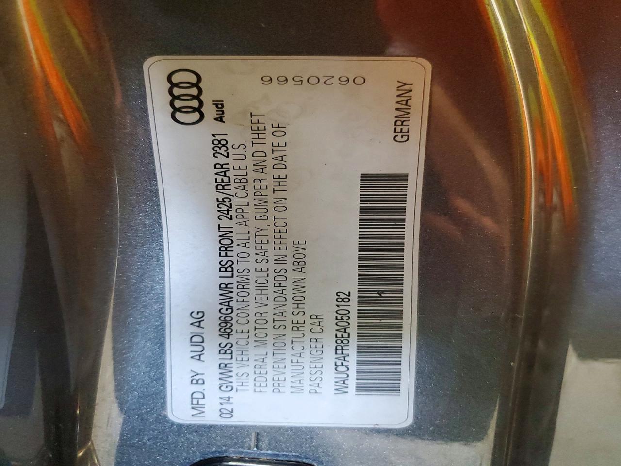 2014 Audi A5 Premium Gray vin: WAUCFAFR8EA050182