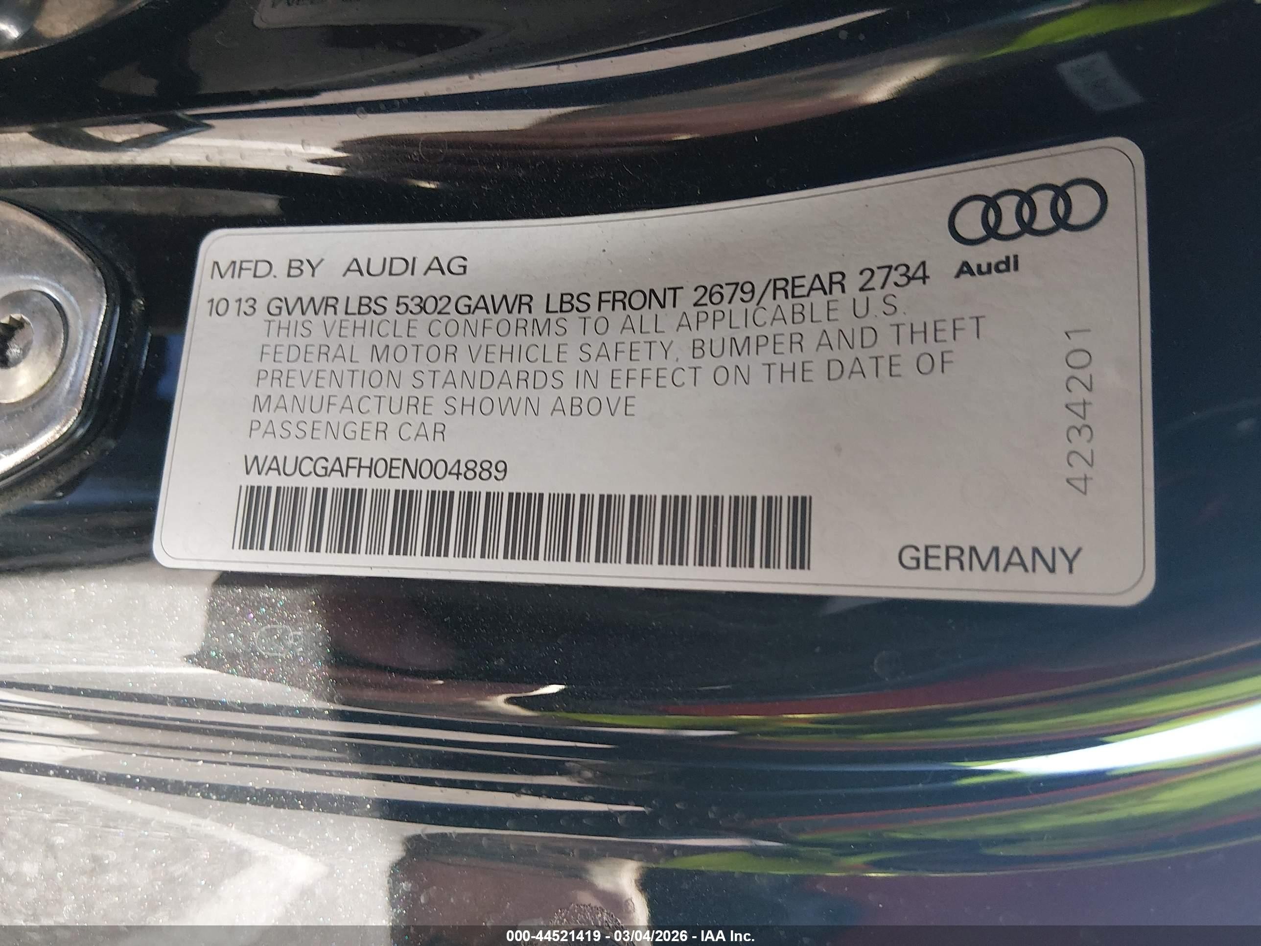 2014 Audi S5 3.0t Premium Plus Black vin: WAUCGAFH0EN004889