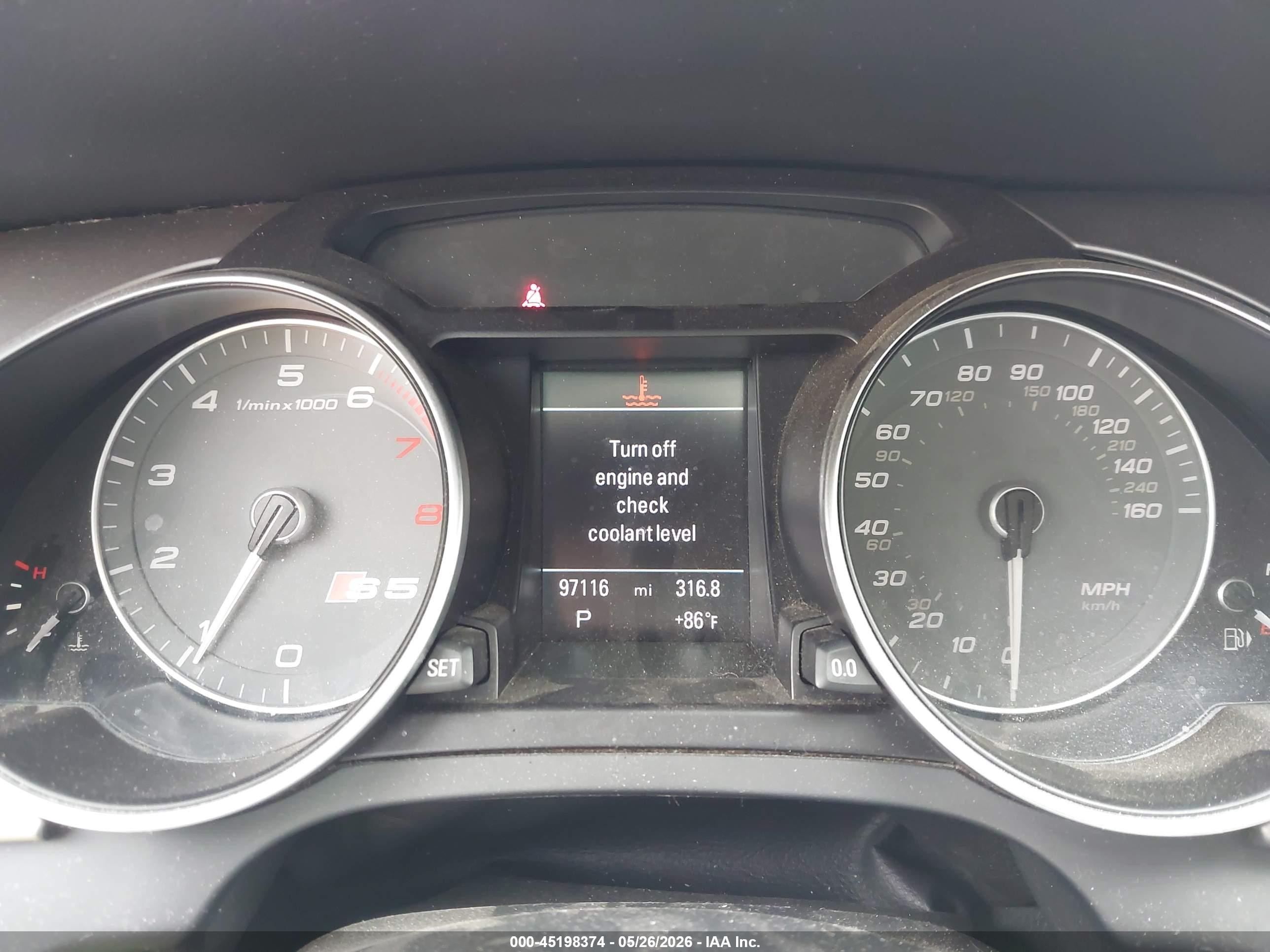 2013 Audi S5 3.0t Premium Plus Черный vin: WAUCGAFR0DA035459