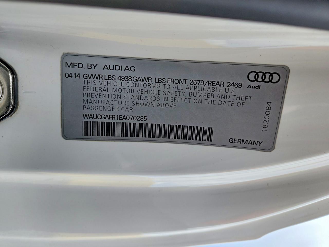 2014 Audi S5 Premium Plus White vin: WAUCGAFR1EA070285