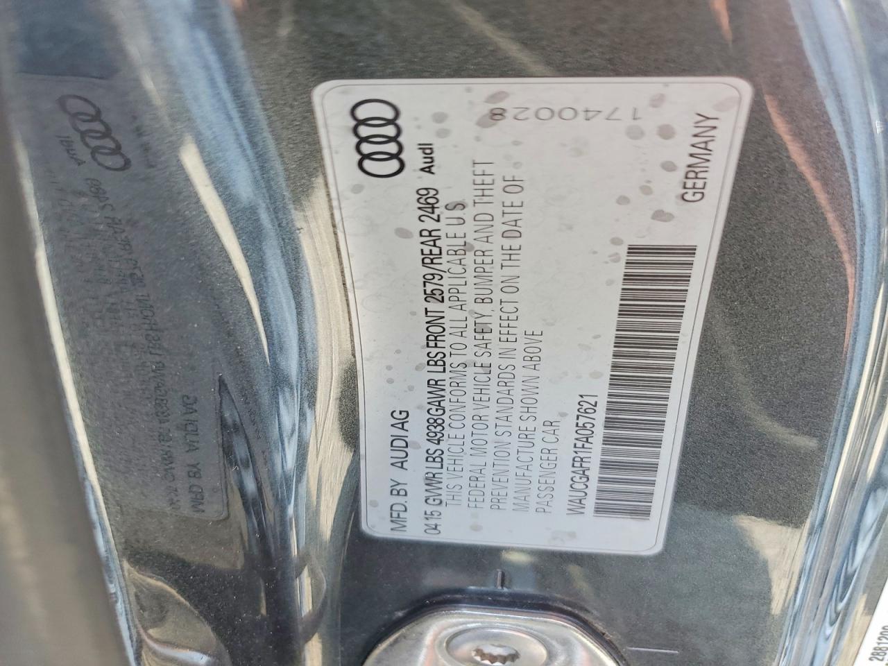 2015 Audi S5 Premium Plus Gray vin: WAUCGAFR1FA057621