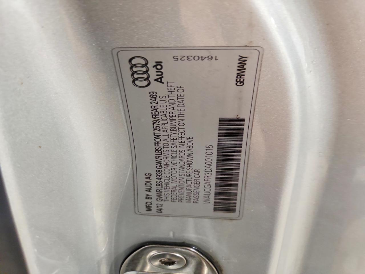 2013 Audi S5 Premium Plus Silver vin: WAUCGAFR3DA001015