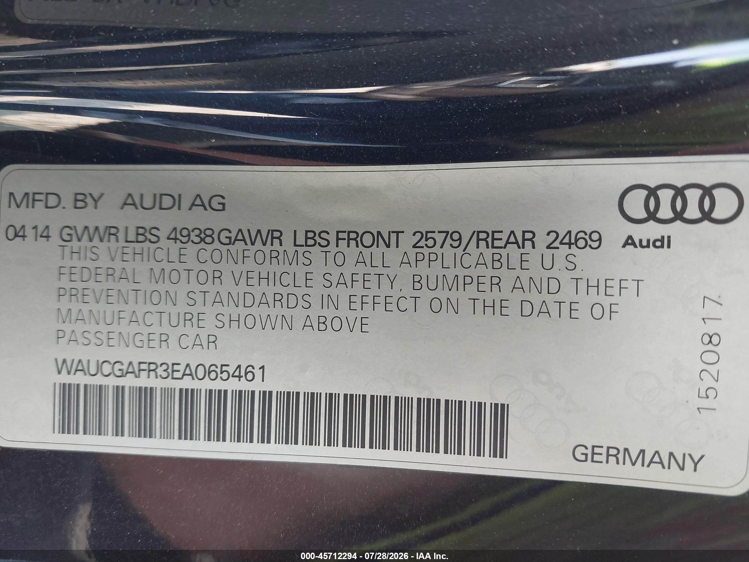 2014 Audi S5 3.0t Premium Plus Black vin: WAUCGAFR3EA065461