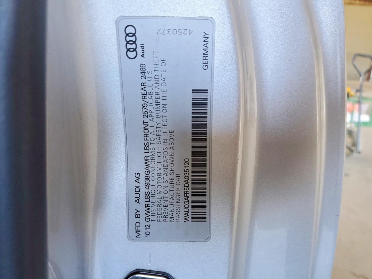 2013 Audi S5 Premium Plus Silver vin: WAUCGAFR5DA035120